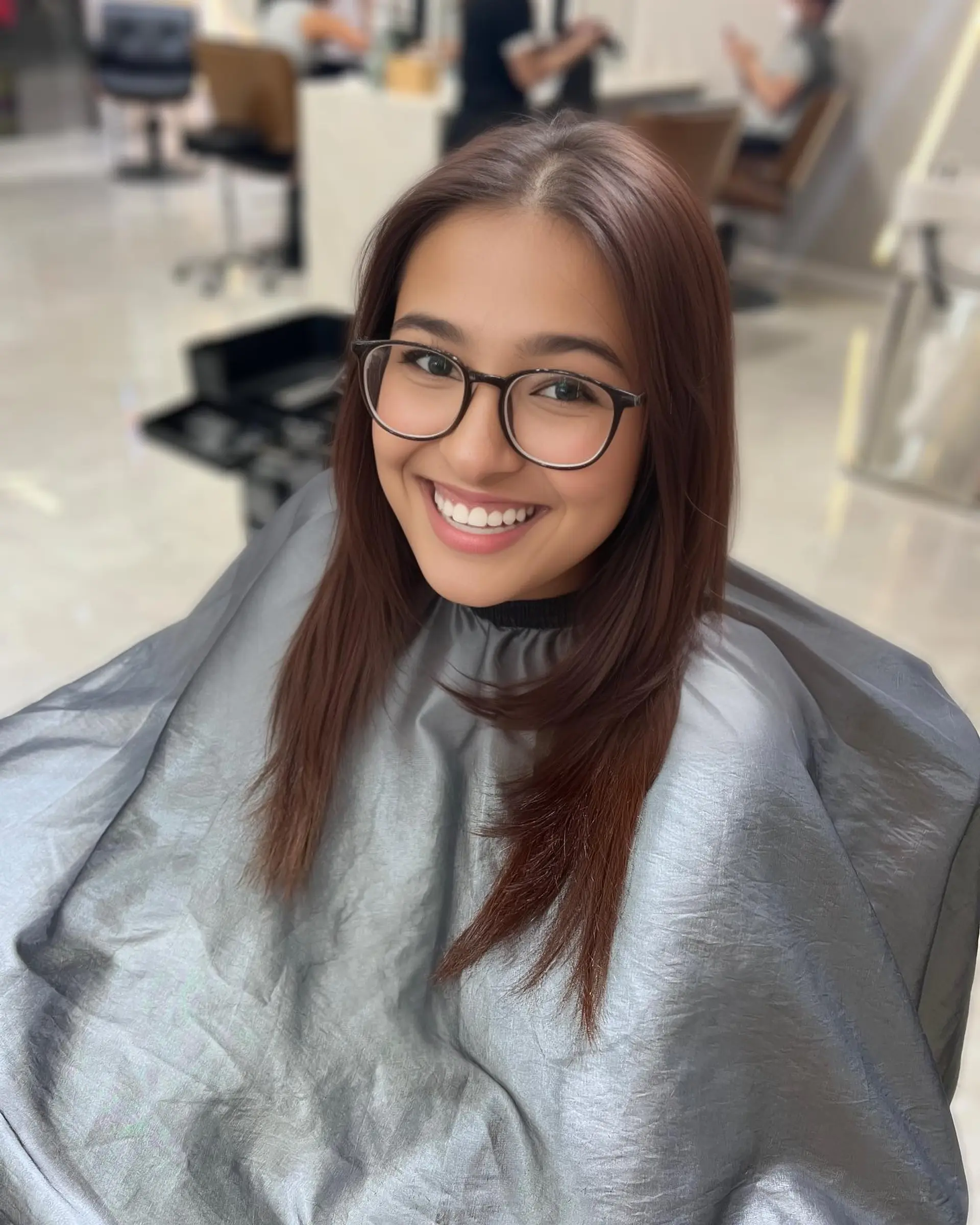 A stylish layered lob with face-framing pieces. 1