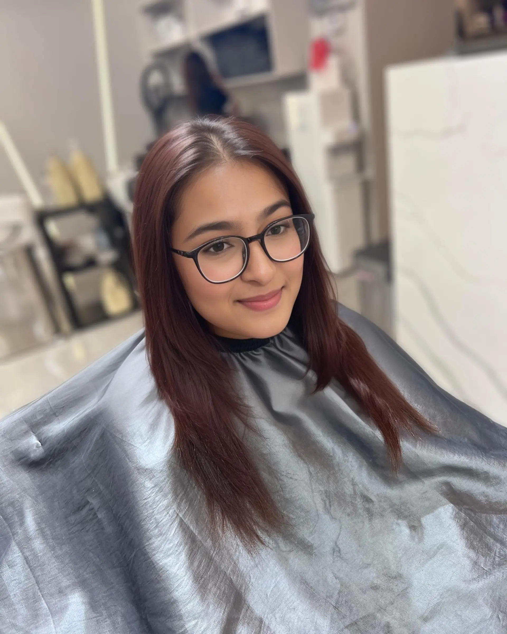 A stylish layered lob with face-framing pieces. 2