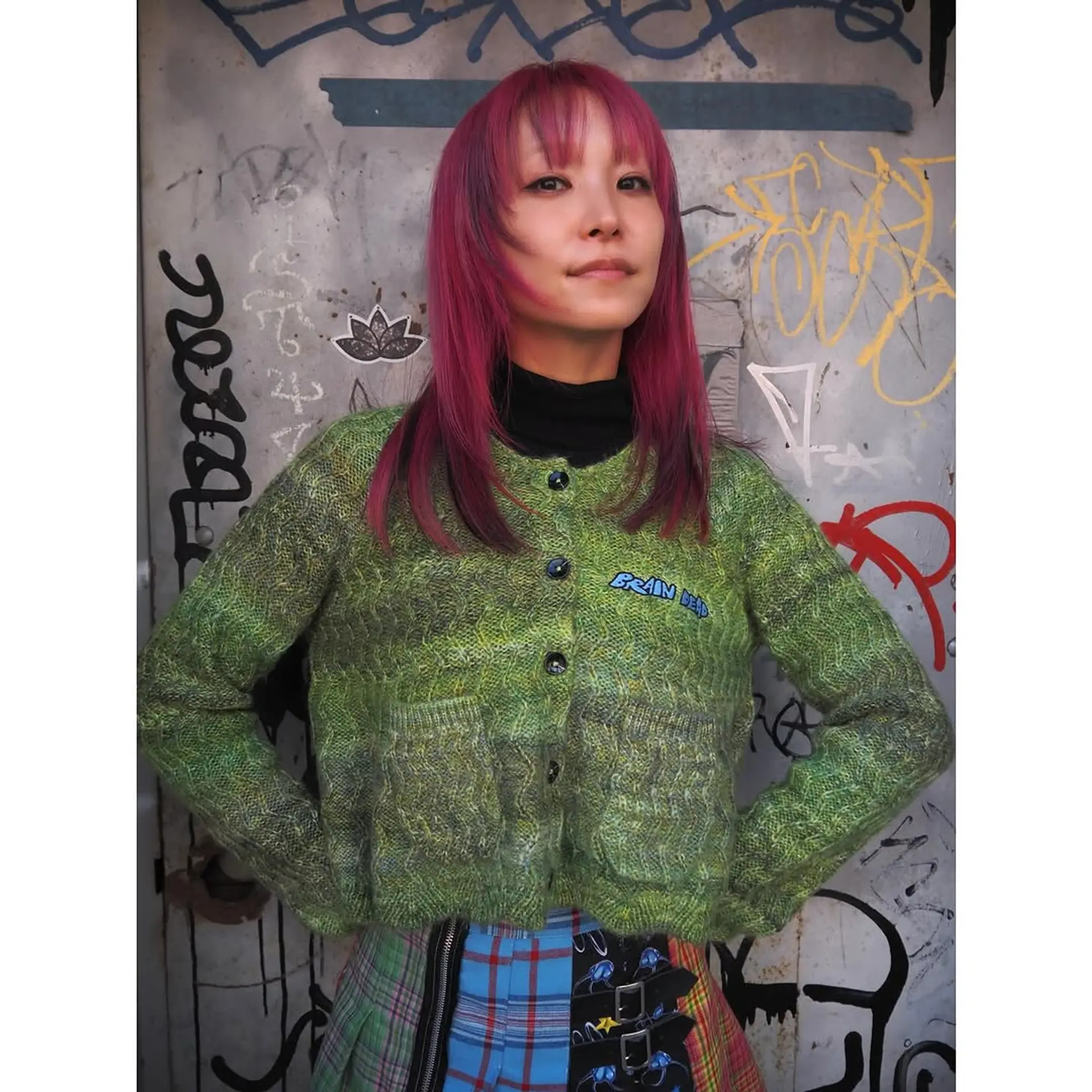 A trendy medium-length shag haircut with bangs. 3