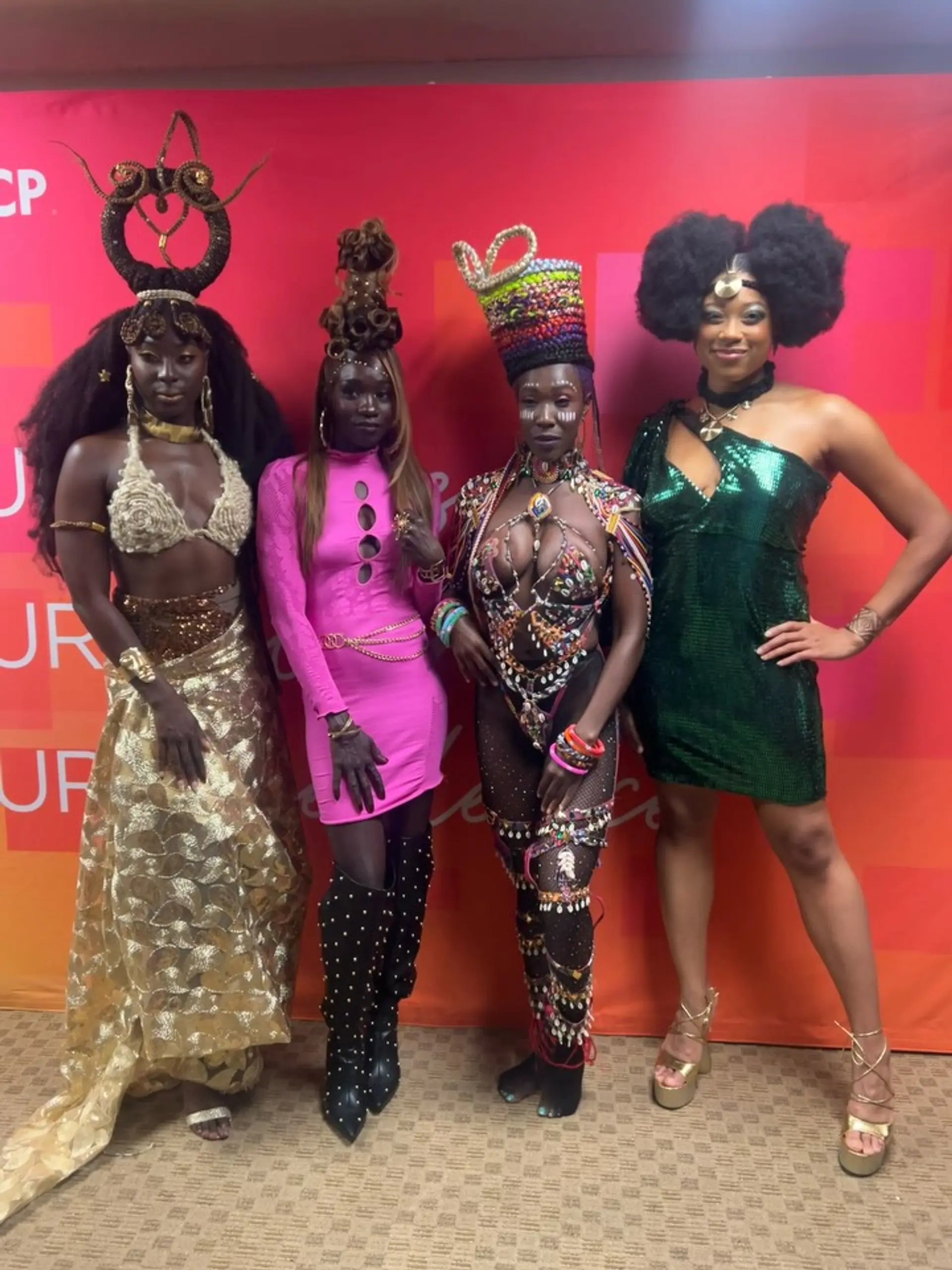 Elaborate avant-garde sculptural hairstyles featuring intricate woven structures, towering sculpted updos, and voluminous textured shaping. 1