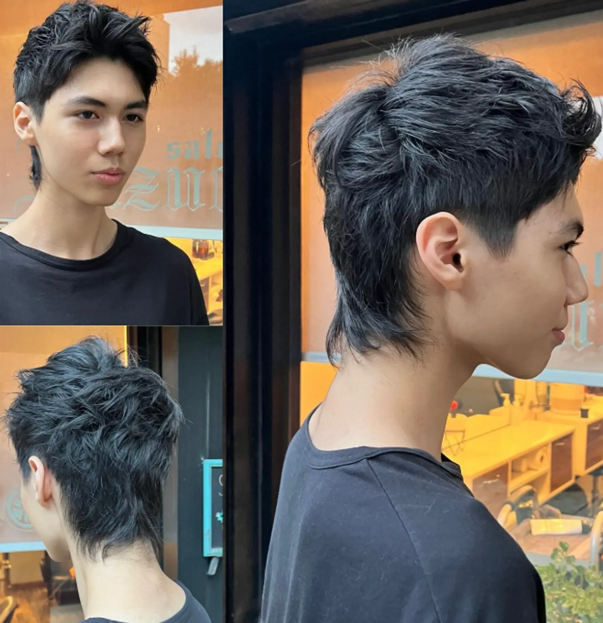 A modern take on the classic mullet, featuring a textured shag with short layers on top and longer lengths in the back. 1