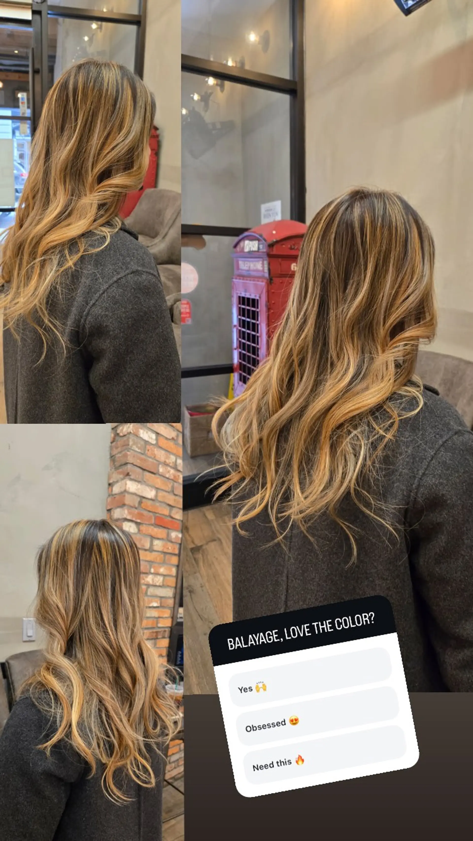Long, wavy hair with a balayage featuring golden blonde highlights and brunette roots. 1