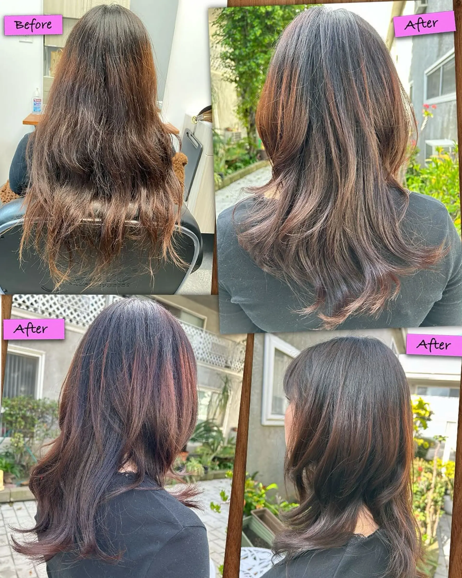 A medium-length textured haircut featuring soft layers and gently flipped ends. 1