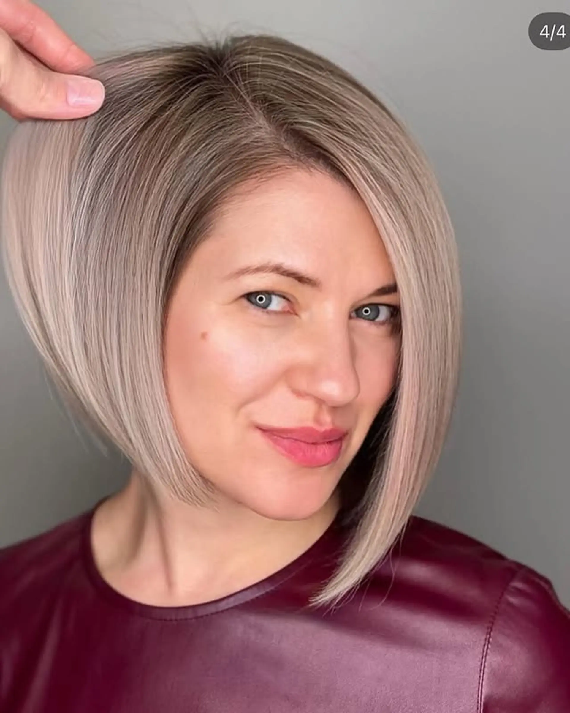A sleek, angled bob with a modern, blunt cut. 1