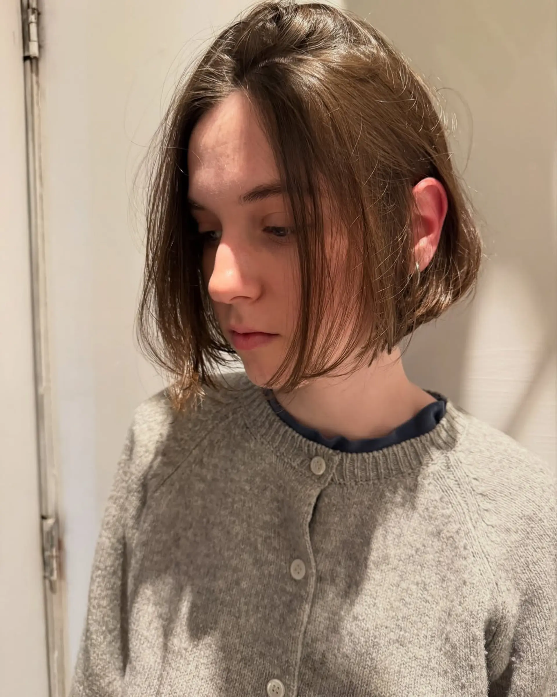 A classic blunt bob cut to a short length. 2