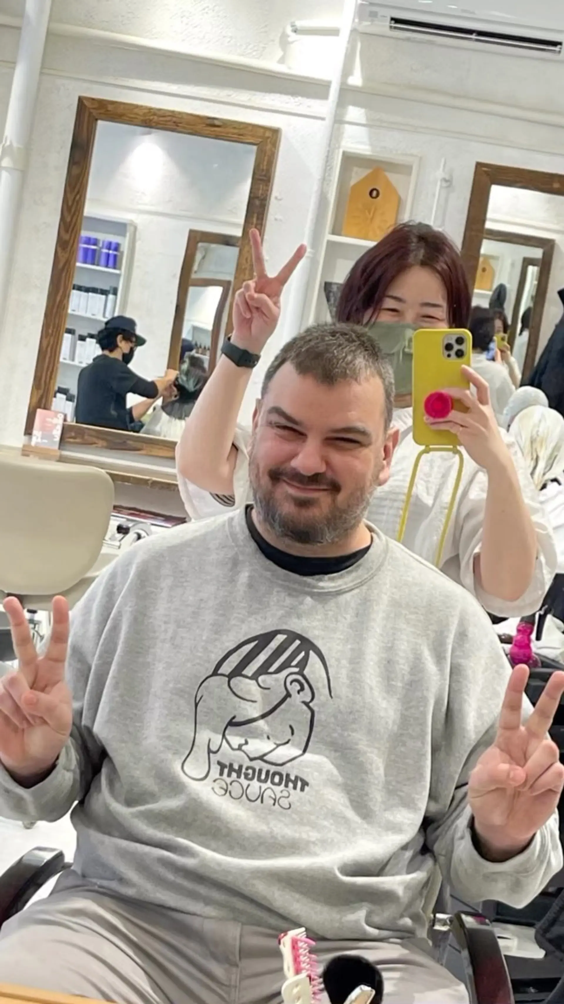 A clean, uniform short buzz cut with light texture on top. 1