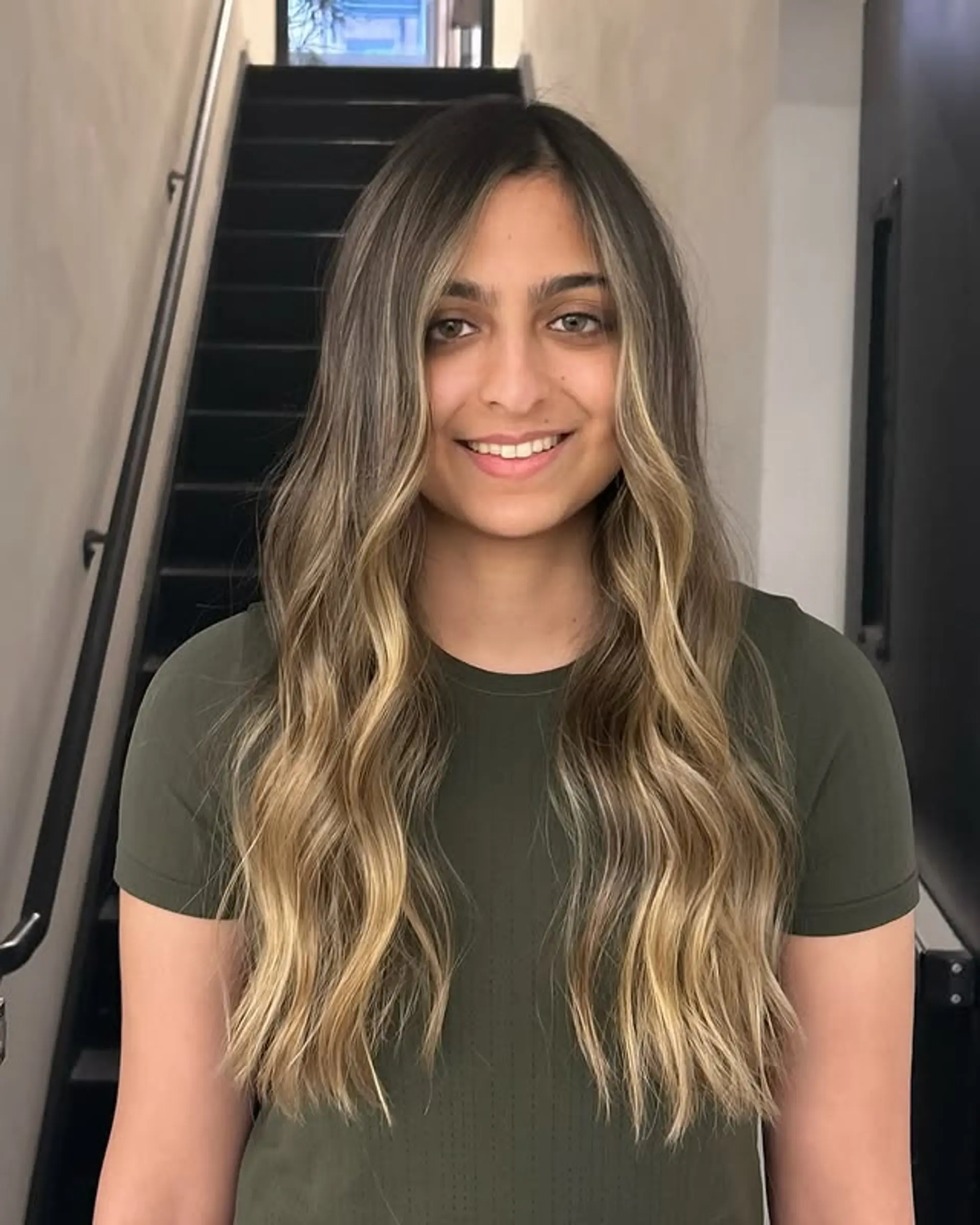 Long, wavy hair with layered ash blonde balayage and face-framing highlights. 1