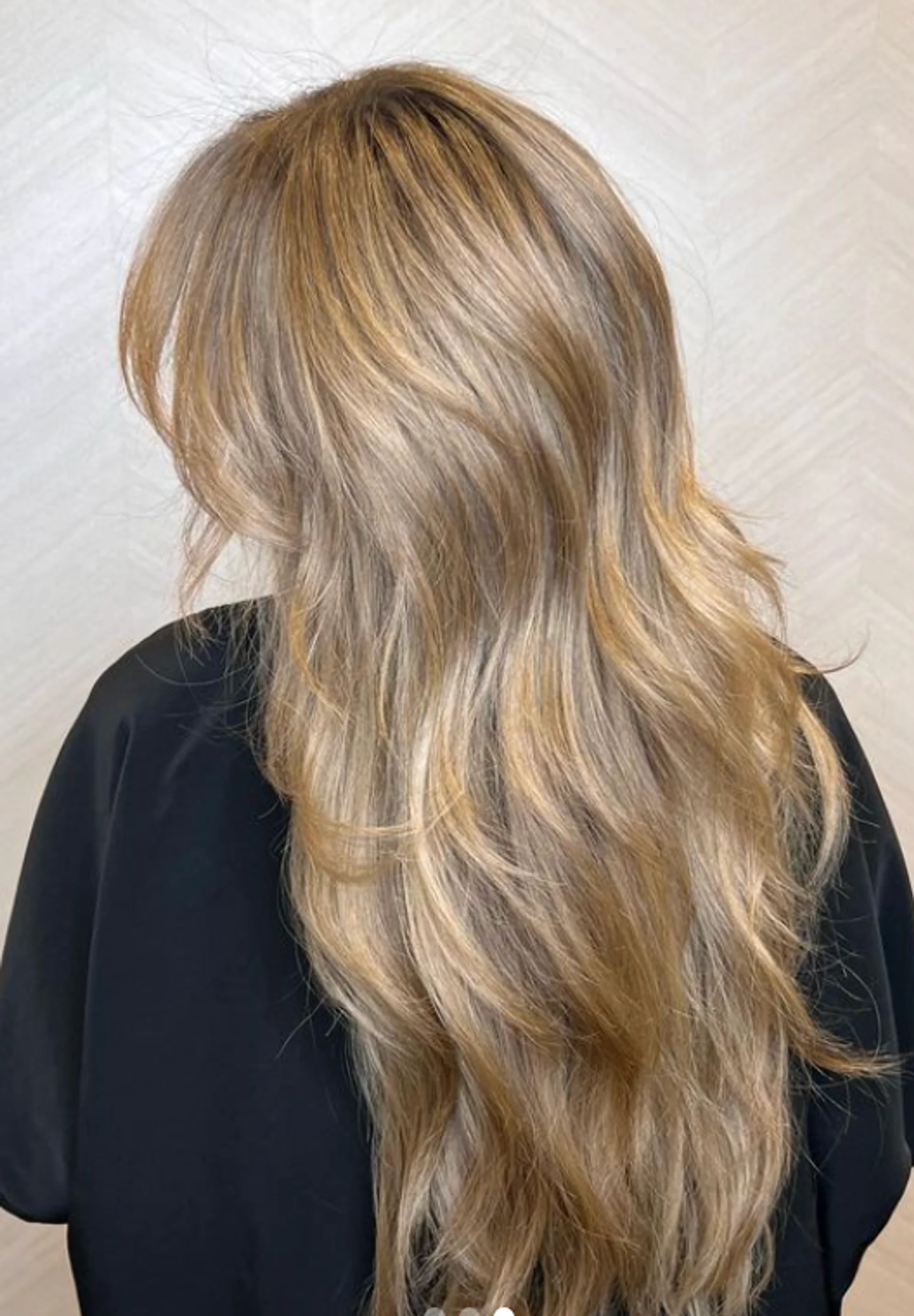 Medium-length bronde long bob with beach waves, showcasing a popular 2025 hairstyle trend. - Preview 1