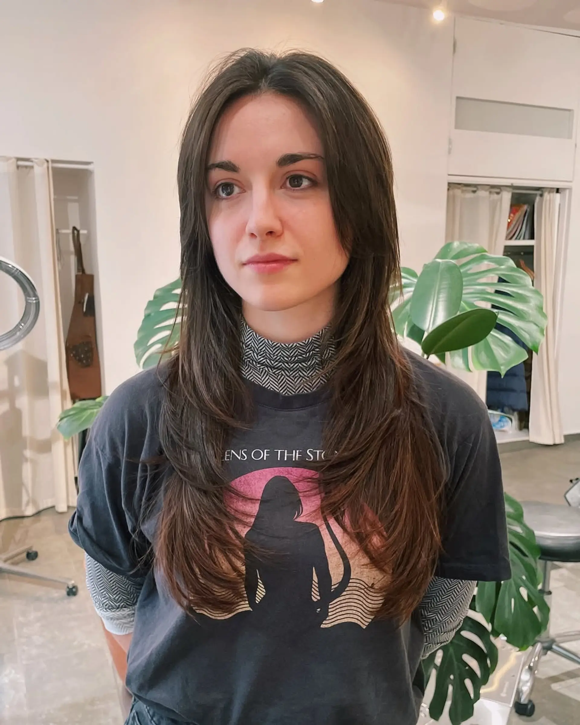 A modern shag haircut with choppy, face-framing layers and lots of texture. 1