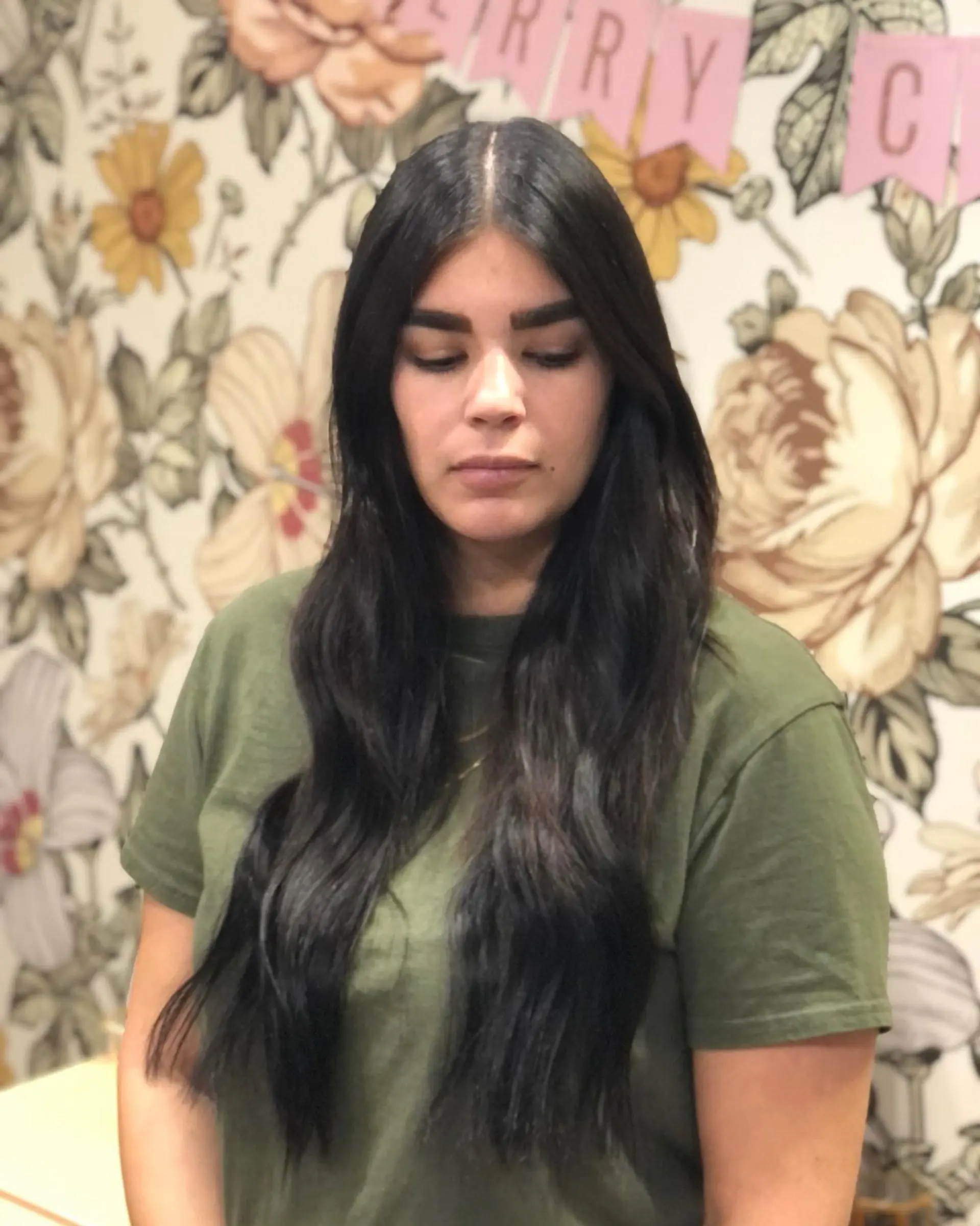 Long, flowy waves with a center part. 1