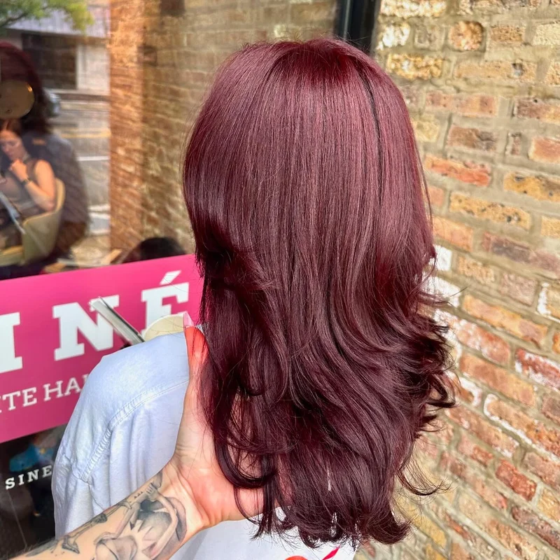 Cherry Cola Layered Haircut | Sine Qua Non Salons | Chicago, Illinois