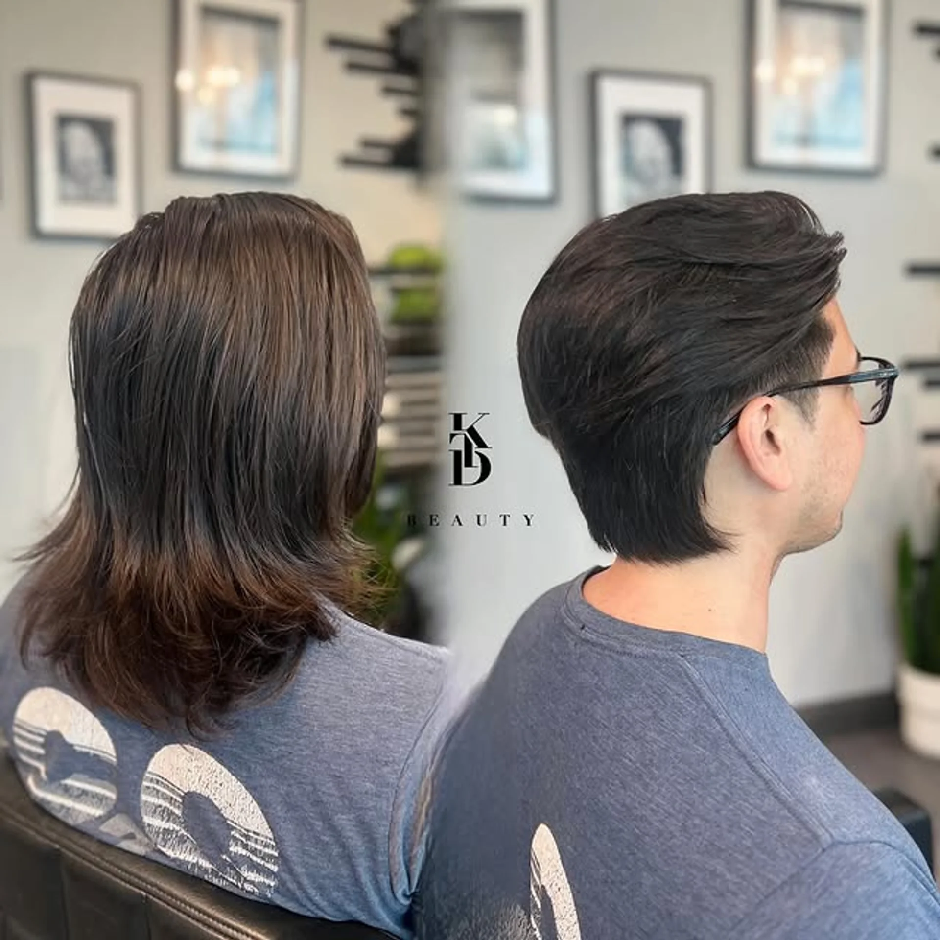 A modern men's curly baby mullet featuring a soft taper fade and natural volume - Preview 3