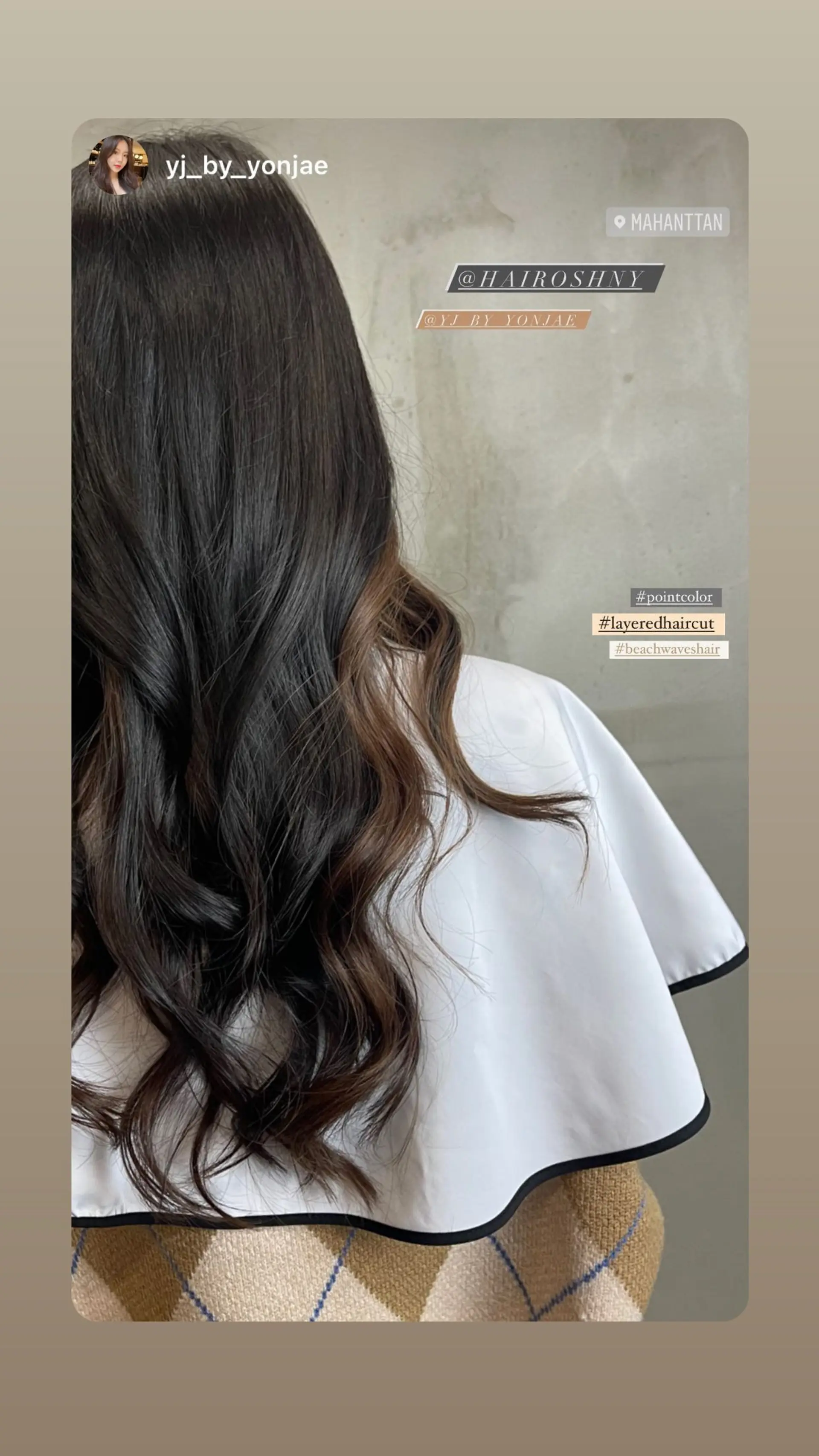 Long, layered waves with a balayage effect. 1