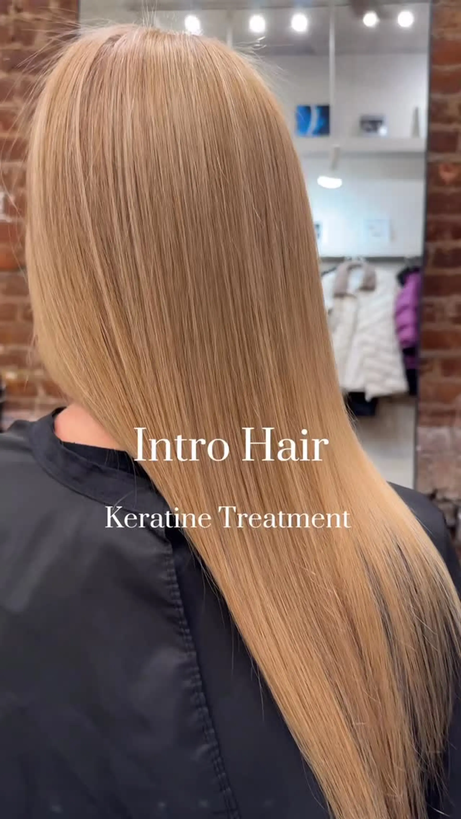 Silky, smooth, and pin-straight warm blonde hair. 1