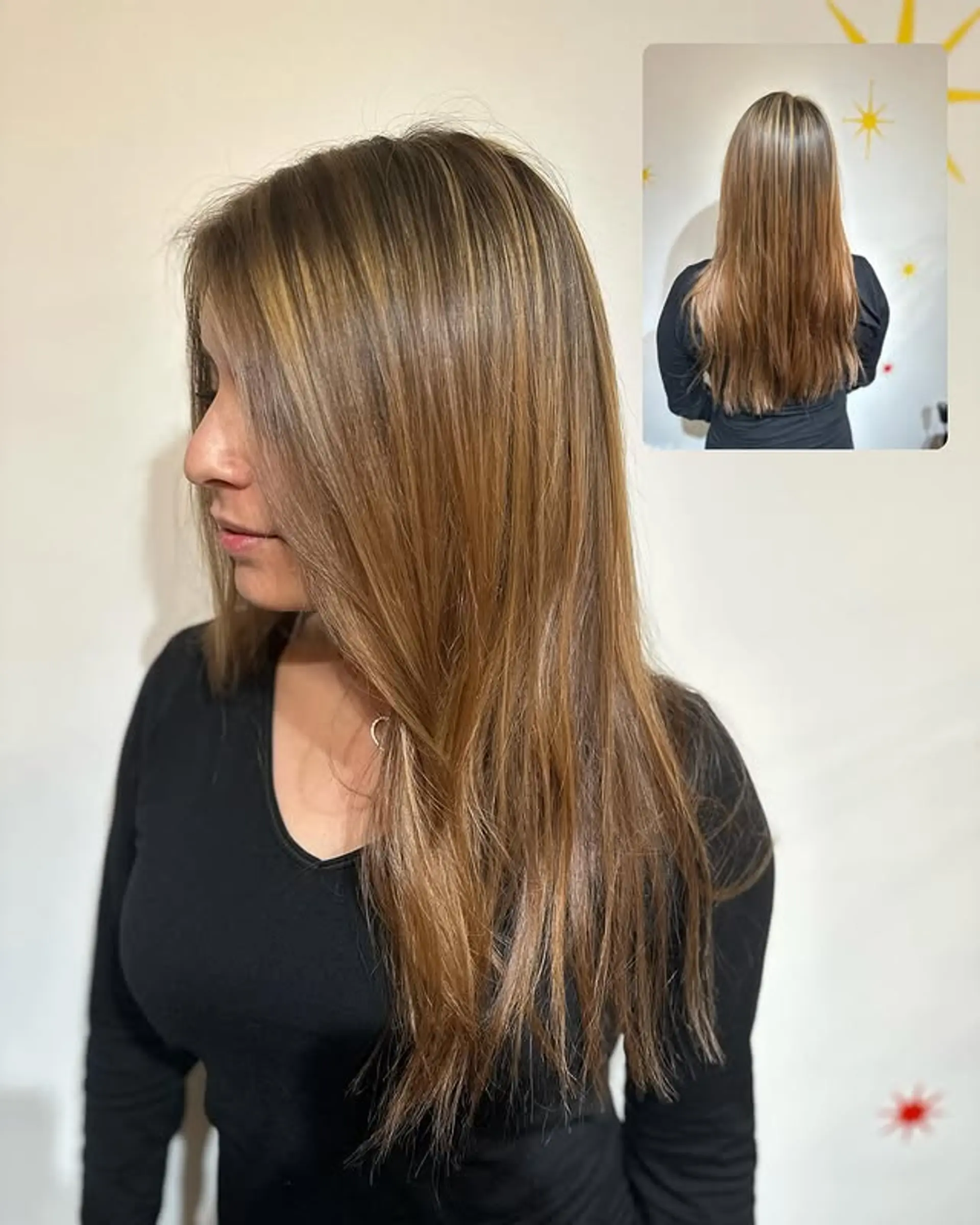 A bronde balayage with face-framing highlights. 1