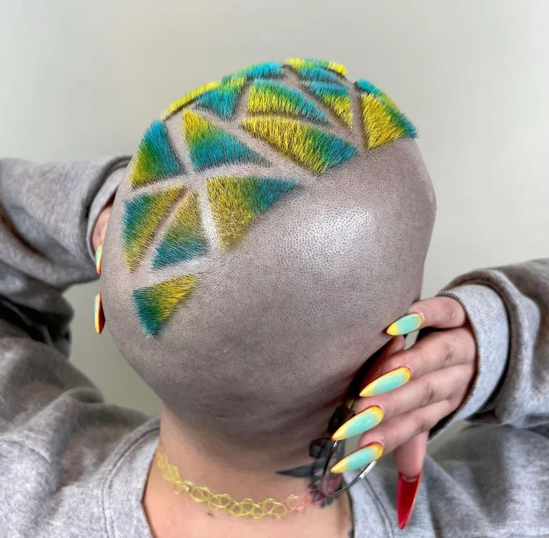 Geometric Buzz Cut with Color | Fellow Barber | Brooklyn, New York