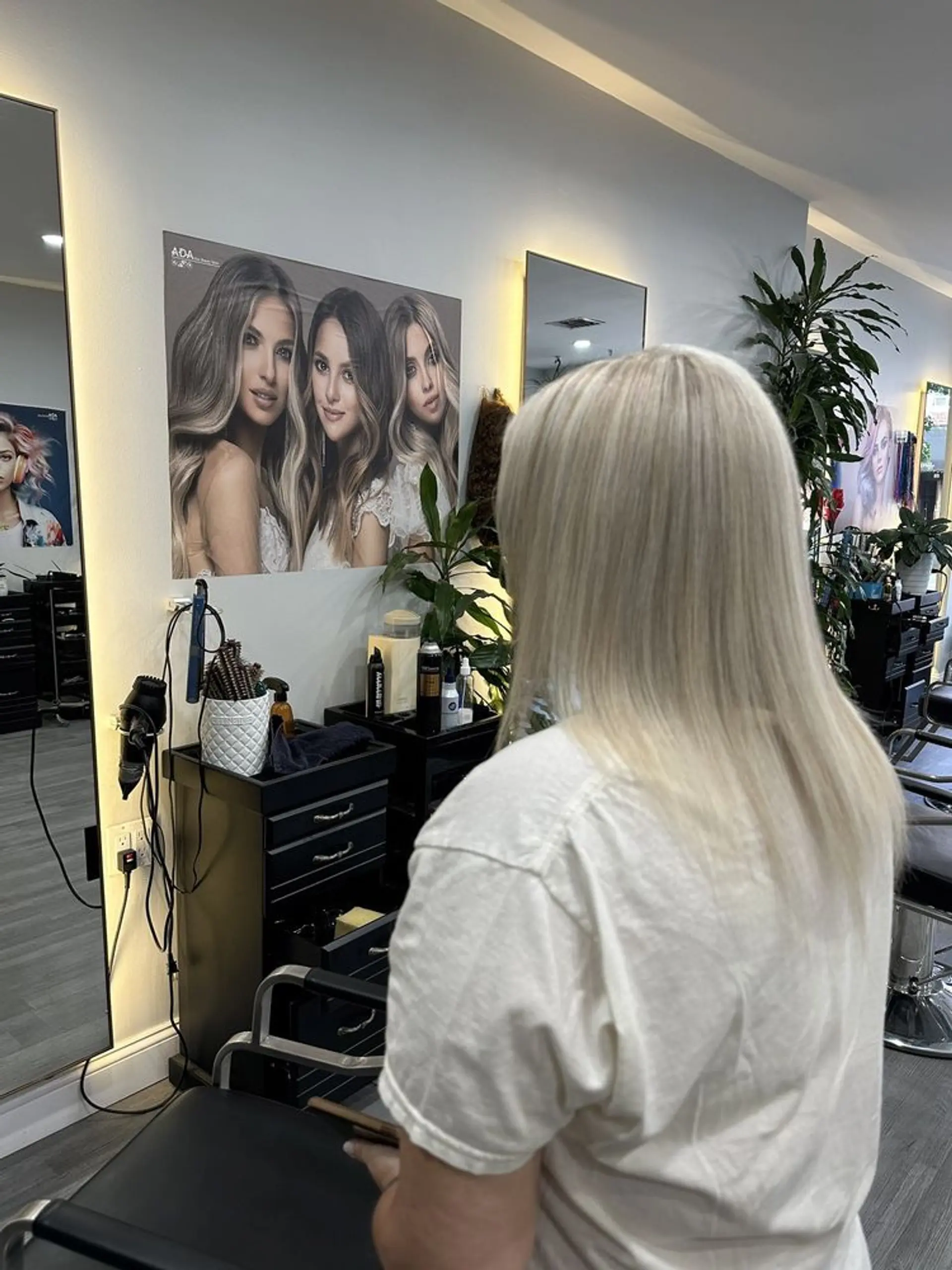 A silky straight medium length hairstyle. 1