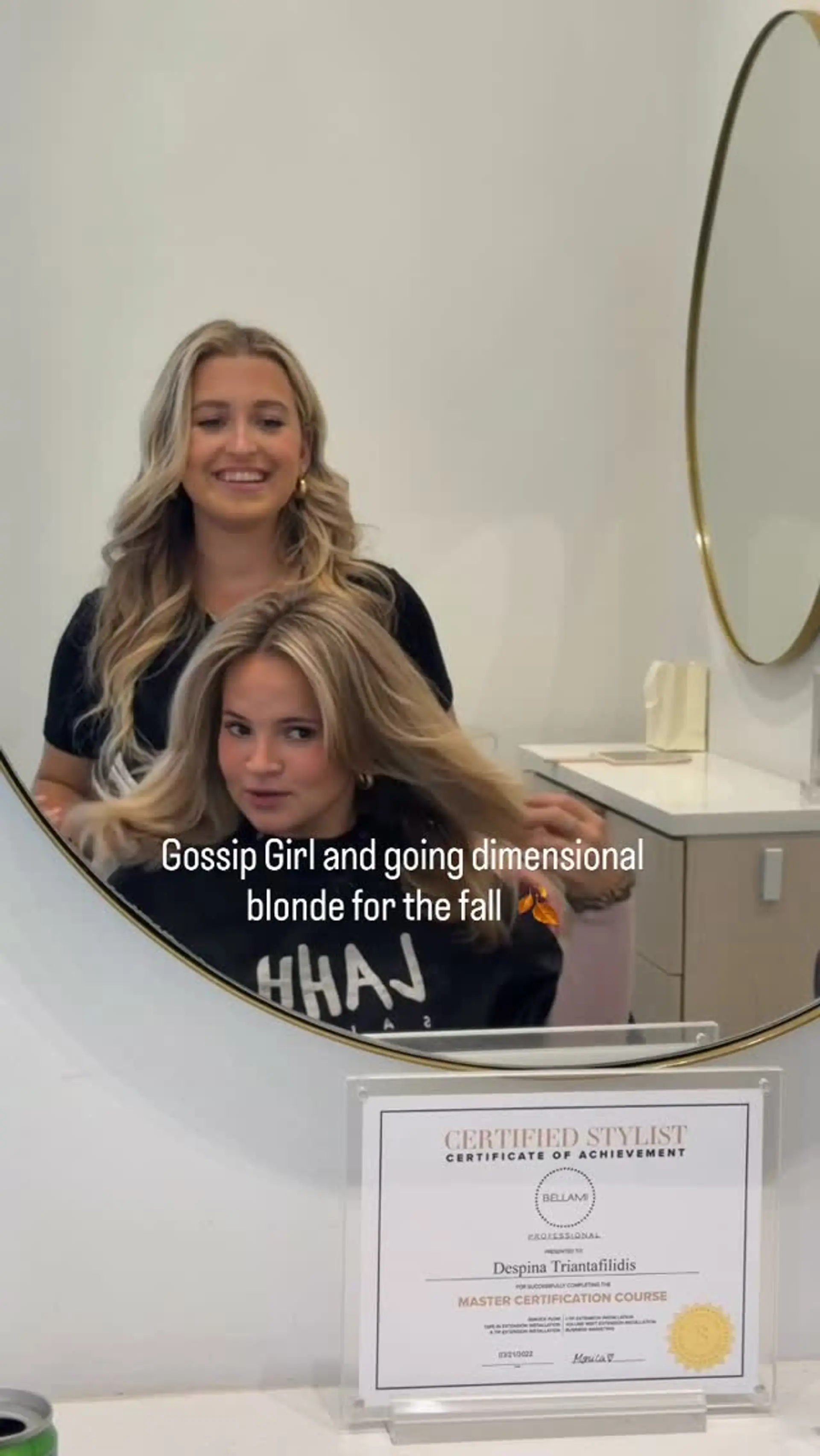 Dimensional blonde hair styled into a voluminous, bouncy blowout with soft face-framing layers. 1