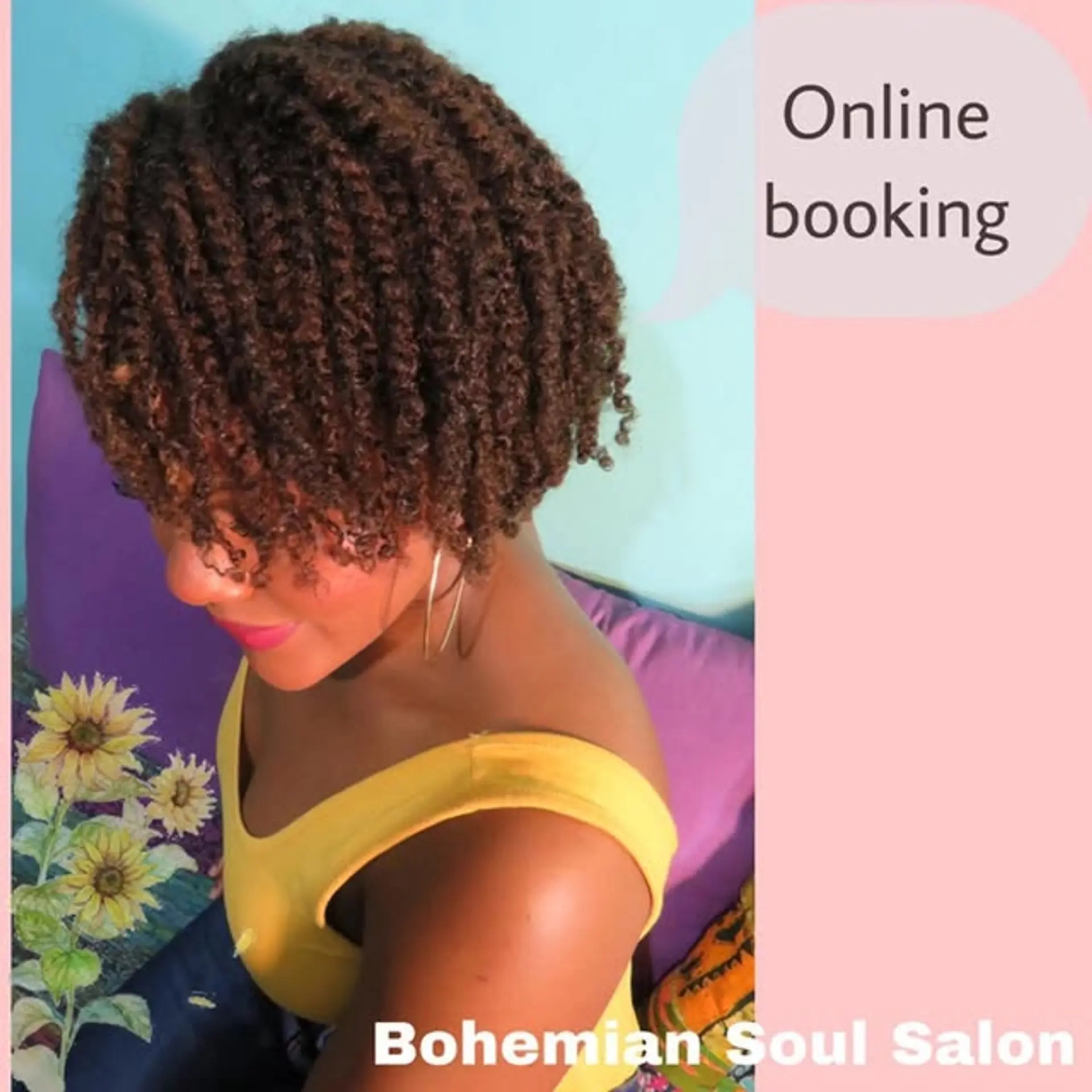 A twist out bob featuring defined curls and a flattering shape. 1