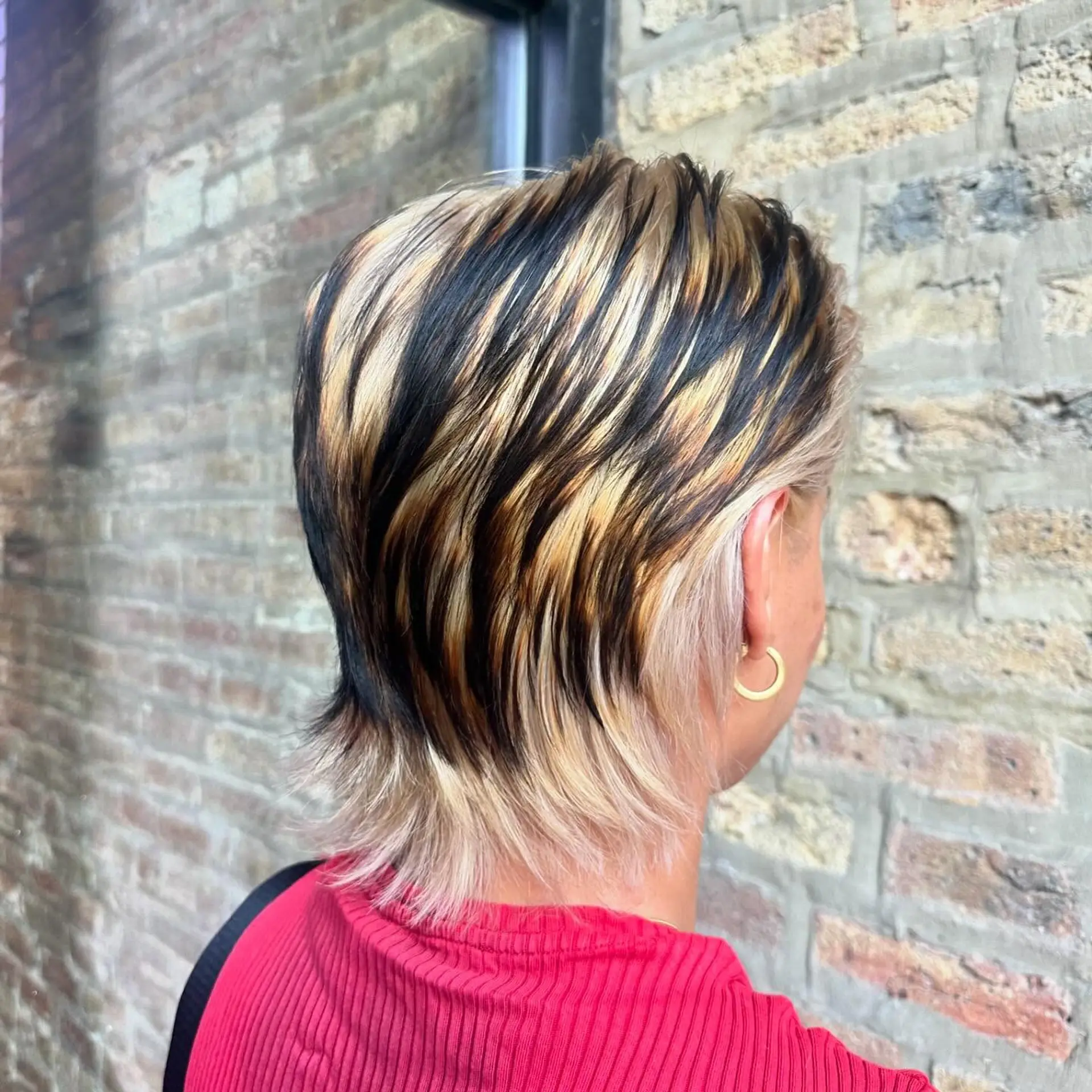 A modern take on the classic mullet, featuring choppy layers and a two-tone color scheme. 1