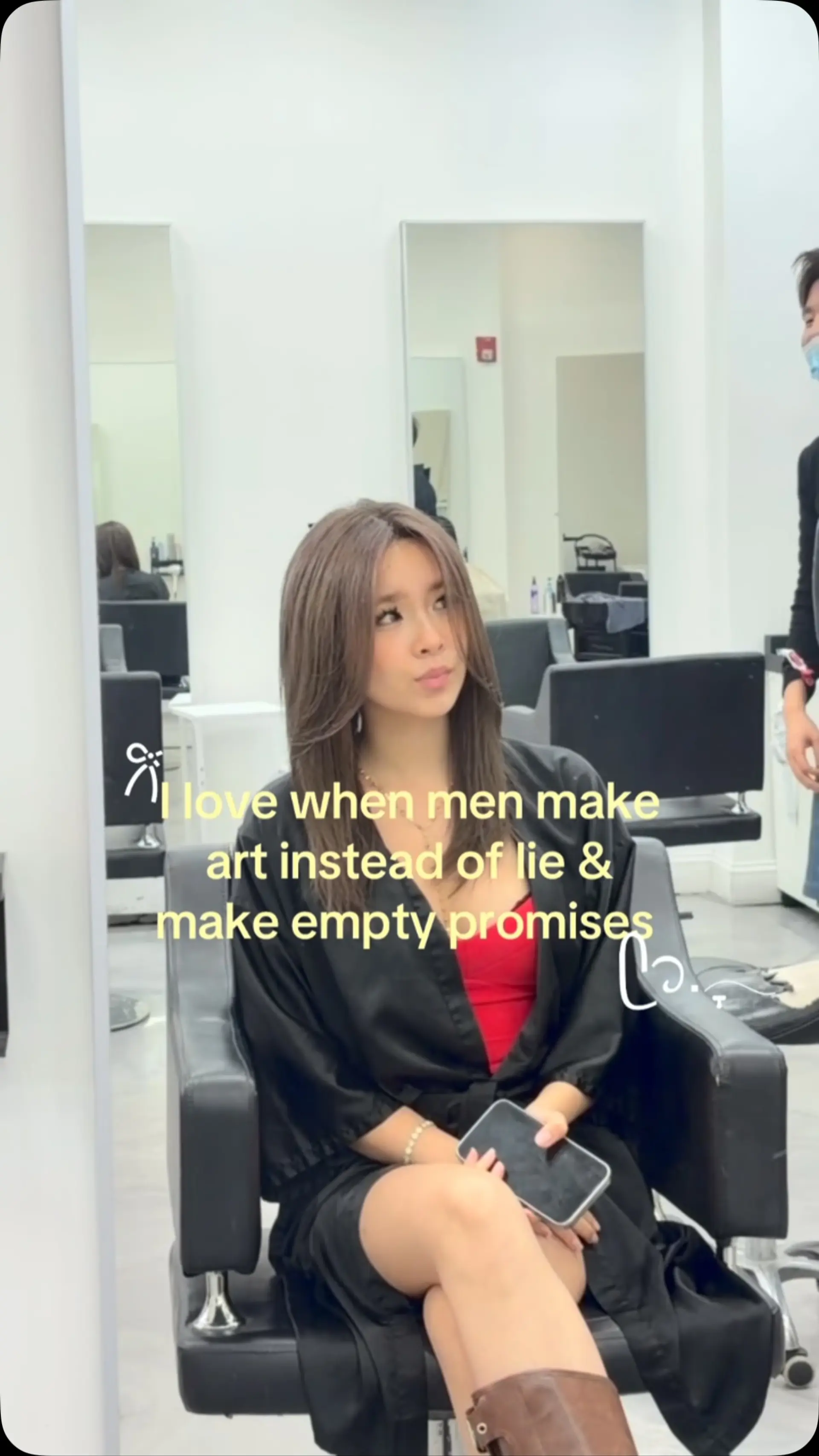 Long ash brunette hair with face-framing layers, styled in a smooth, voluminous blowout. 1