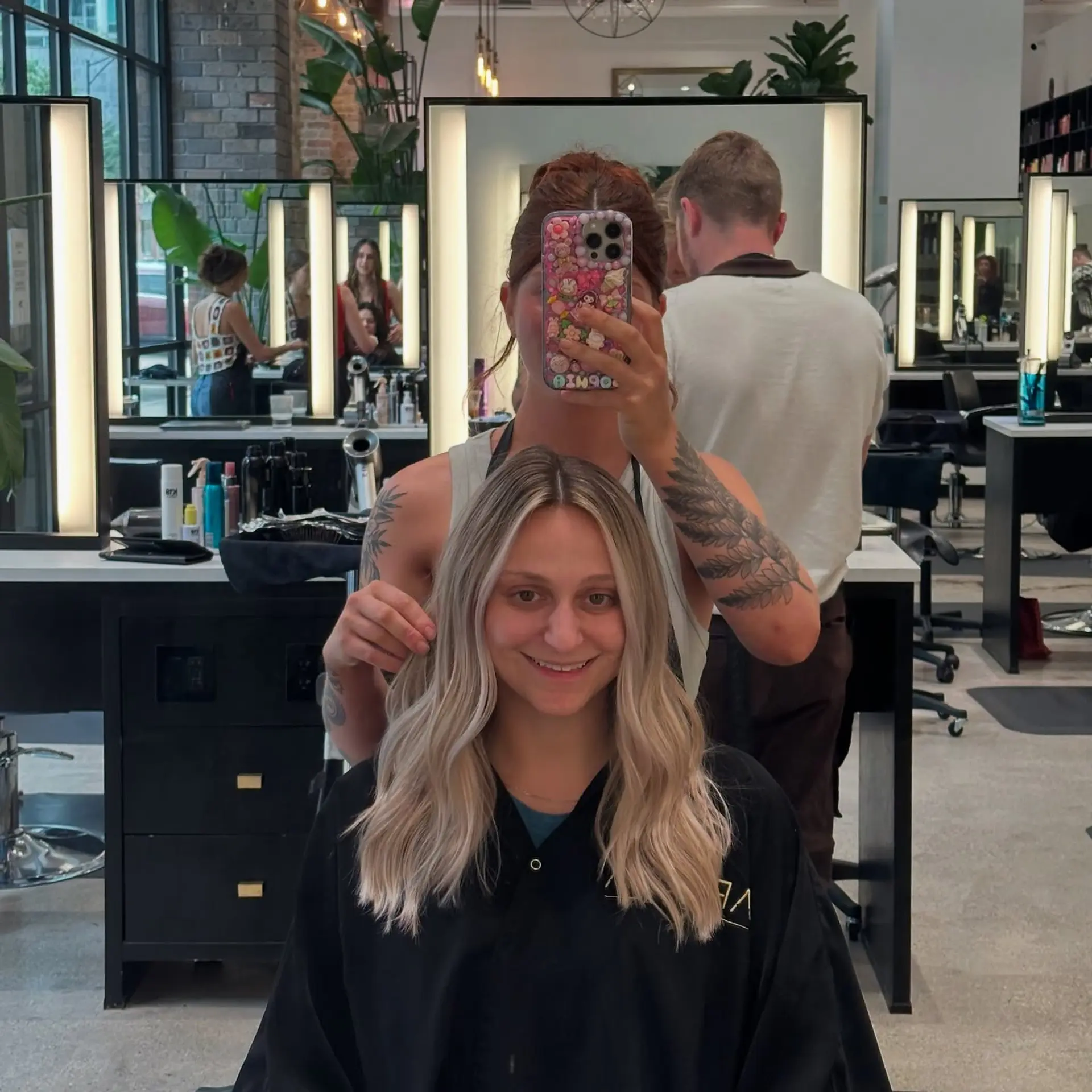 Long, wavy hair with an icy blonde balayage. 5