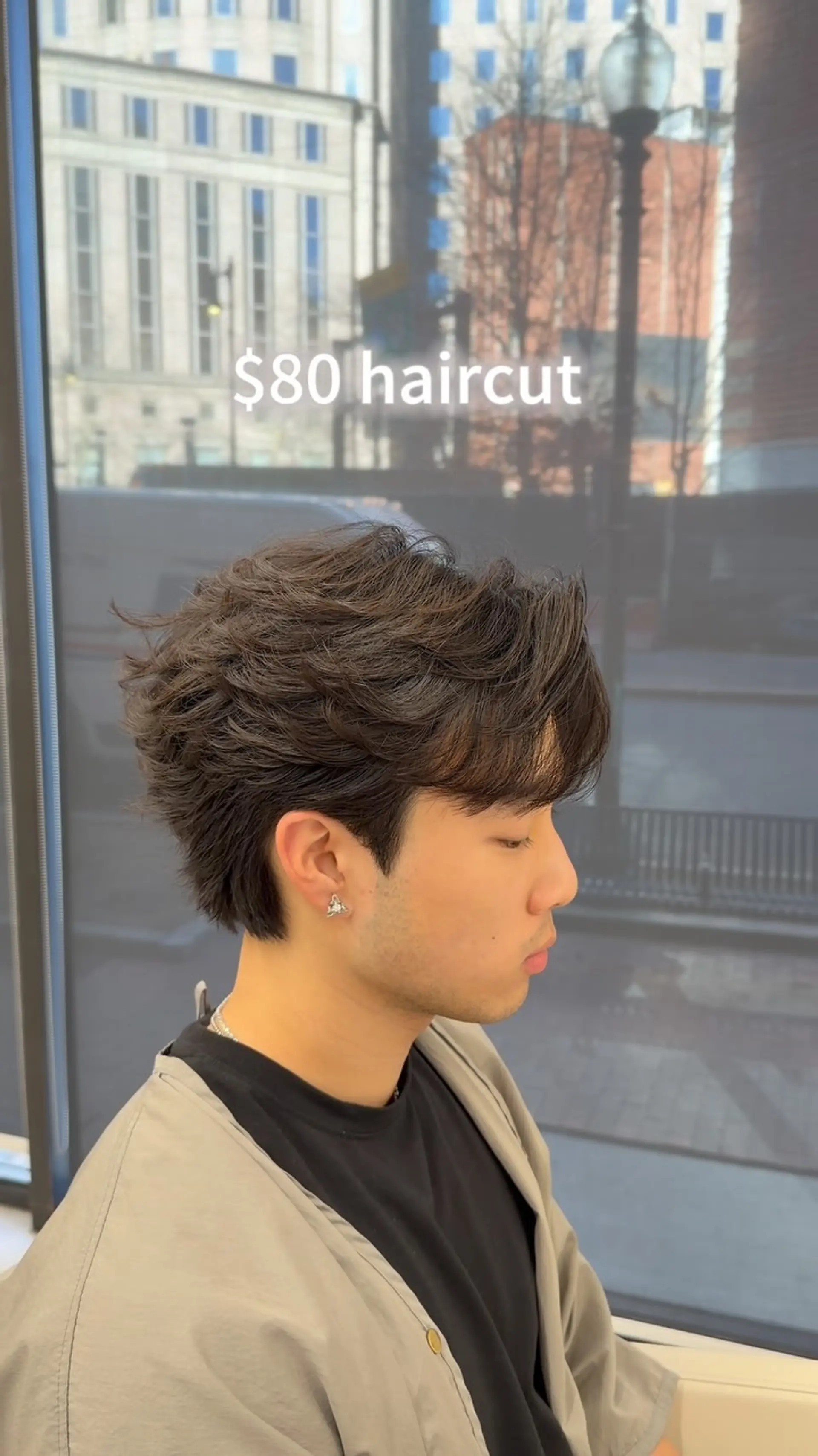 A textured, layered short flow haircut styled with soft waves and volume throughout the crown and fringe. 1
