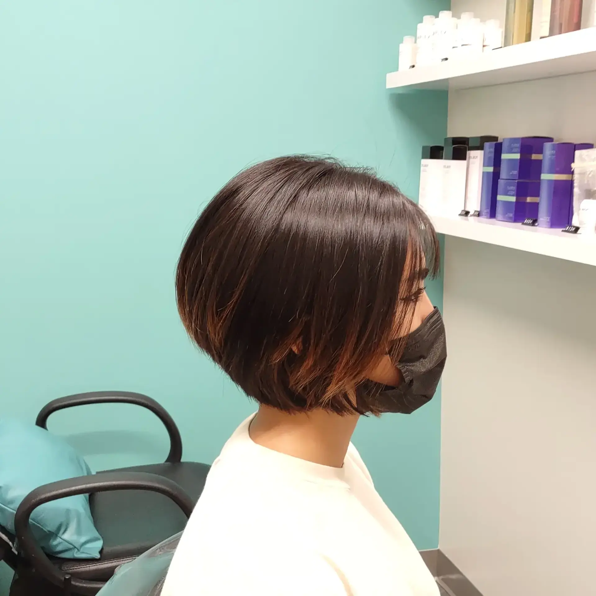 A sleek, rounded short bob with subtle layering and soft face-framing fringe. 1