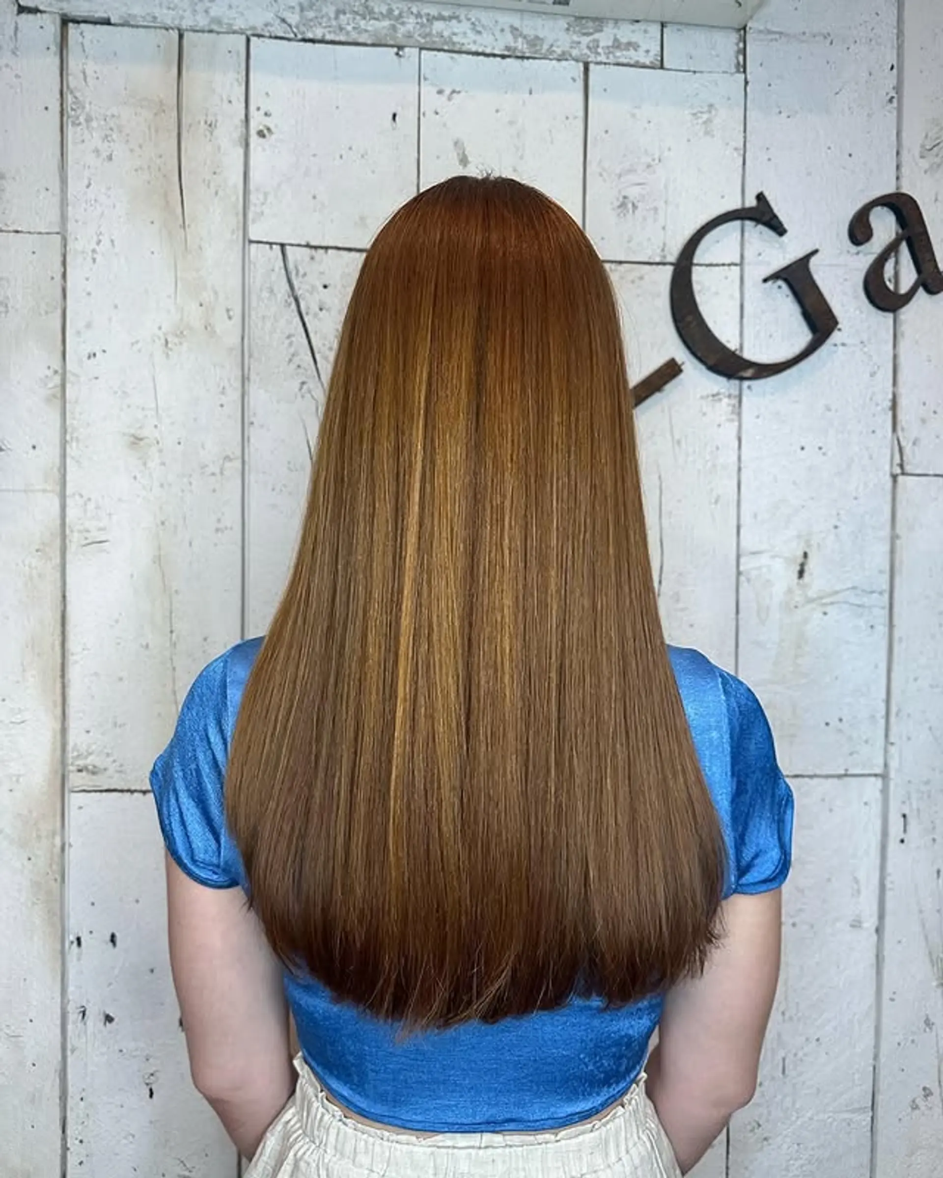 Long, straight hair with subtle layering and slight highlights 1