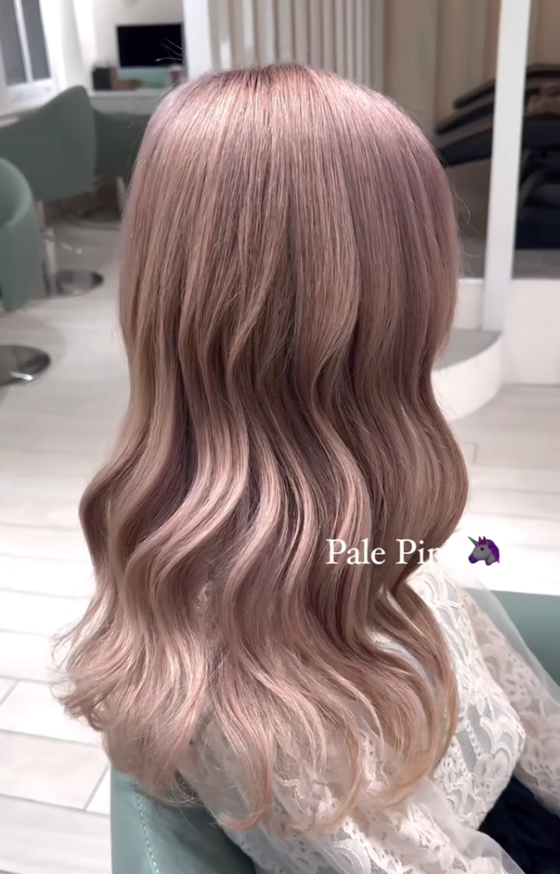 Medium length wavy hair with layered triple-tone coloring in blonde, peach, and orange hues - Preview 2
