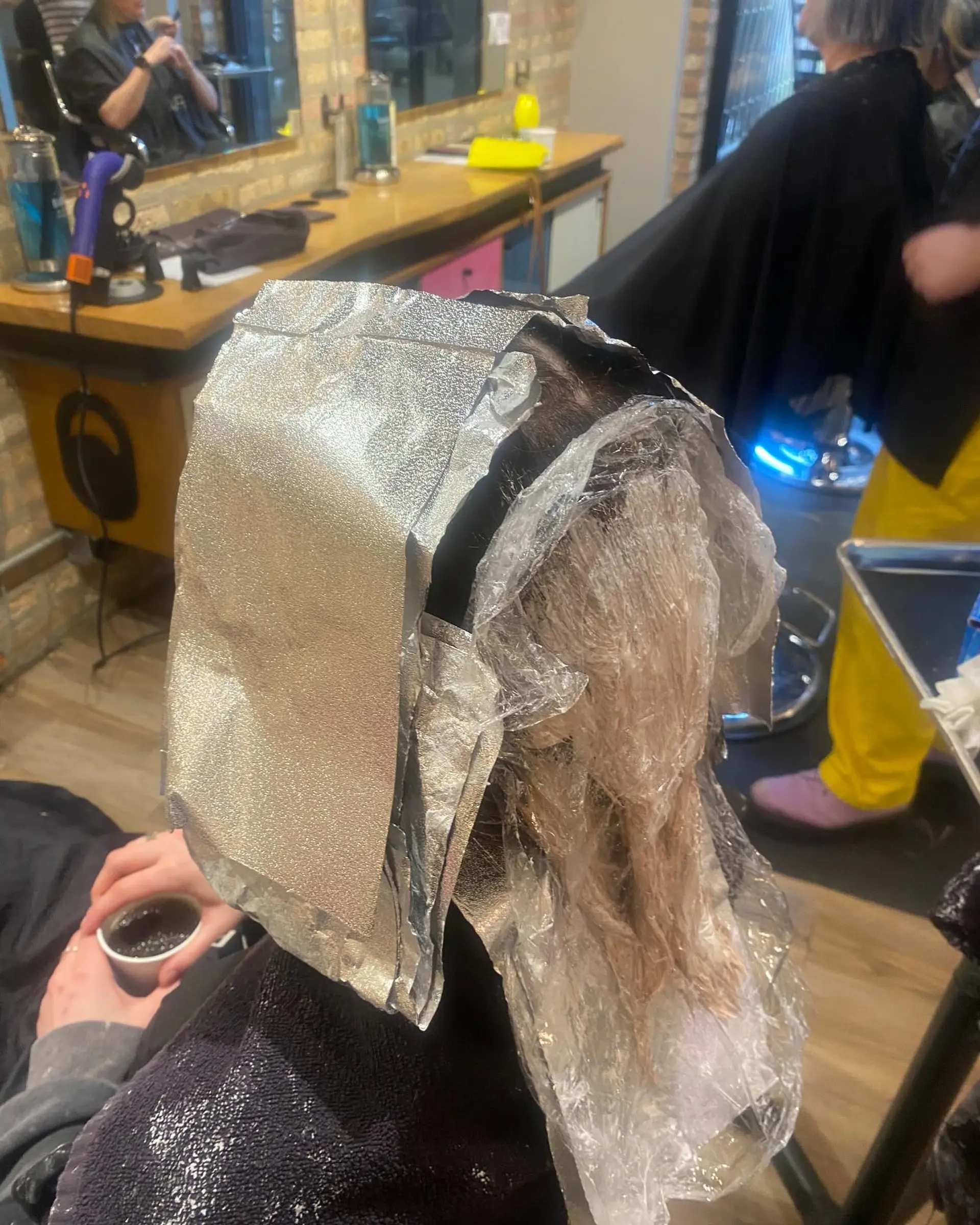 A layered bob with face-framing layers and trendy color. 3