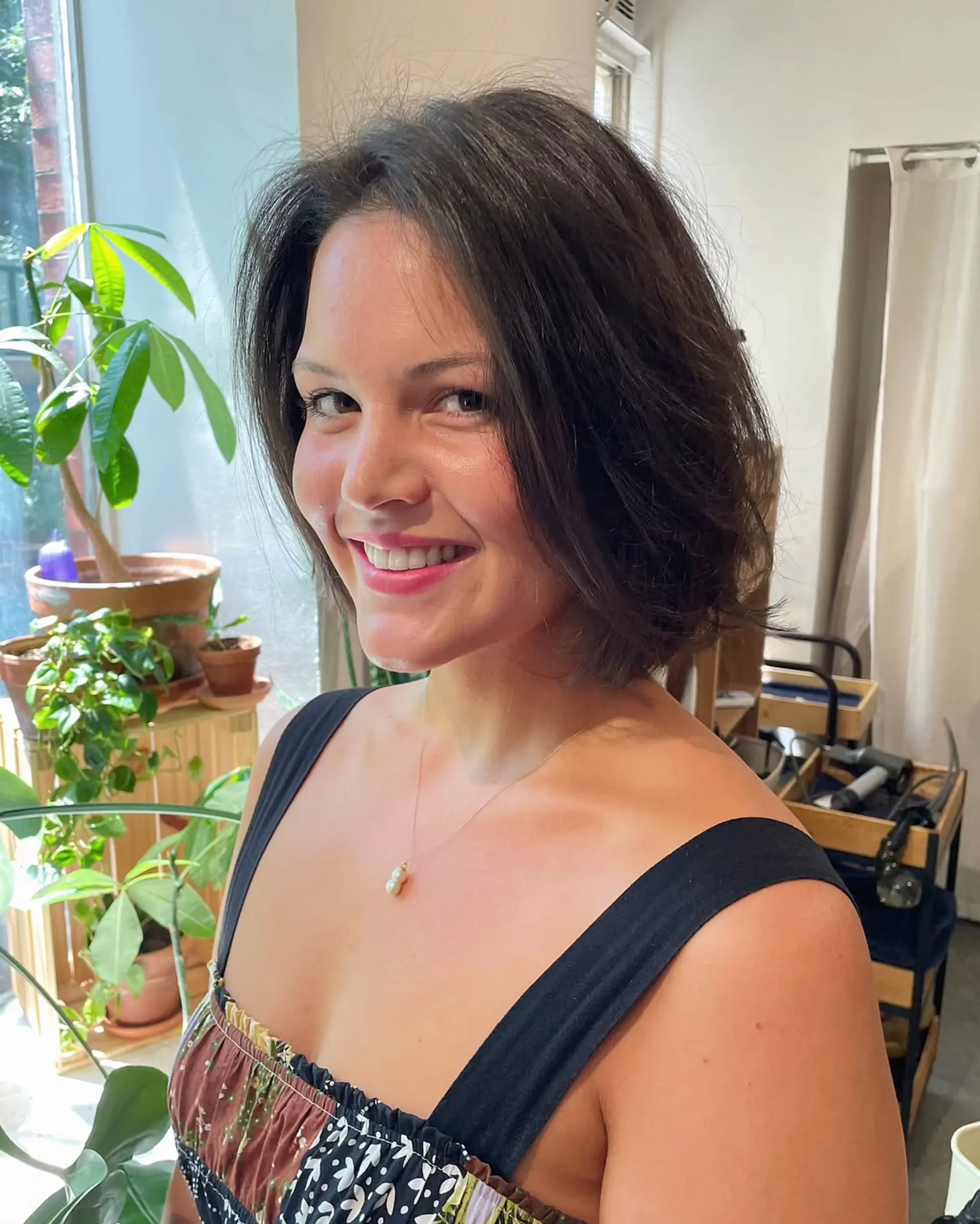 A chic short blunt bob with soft layers. 2