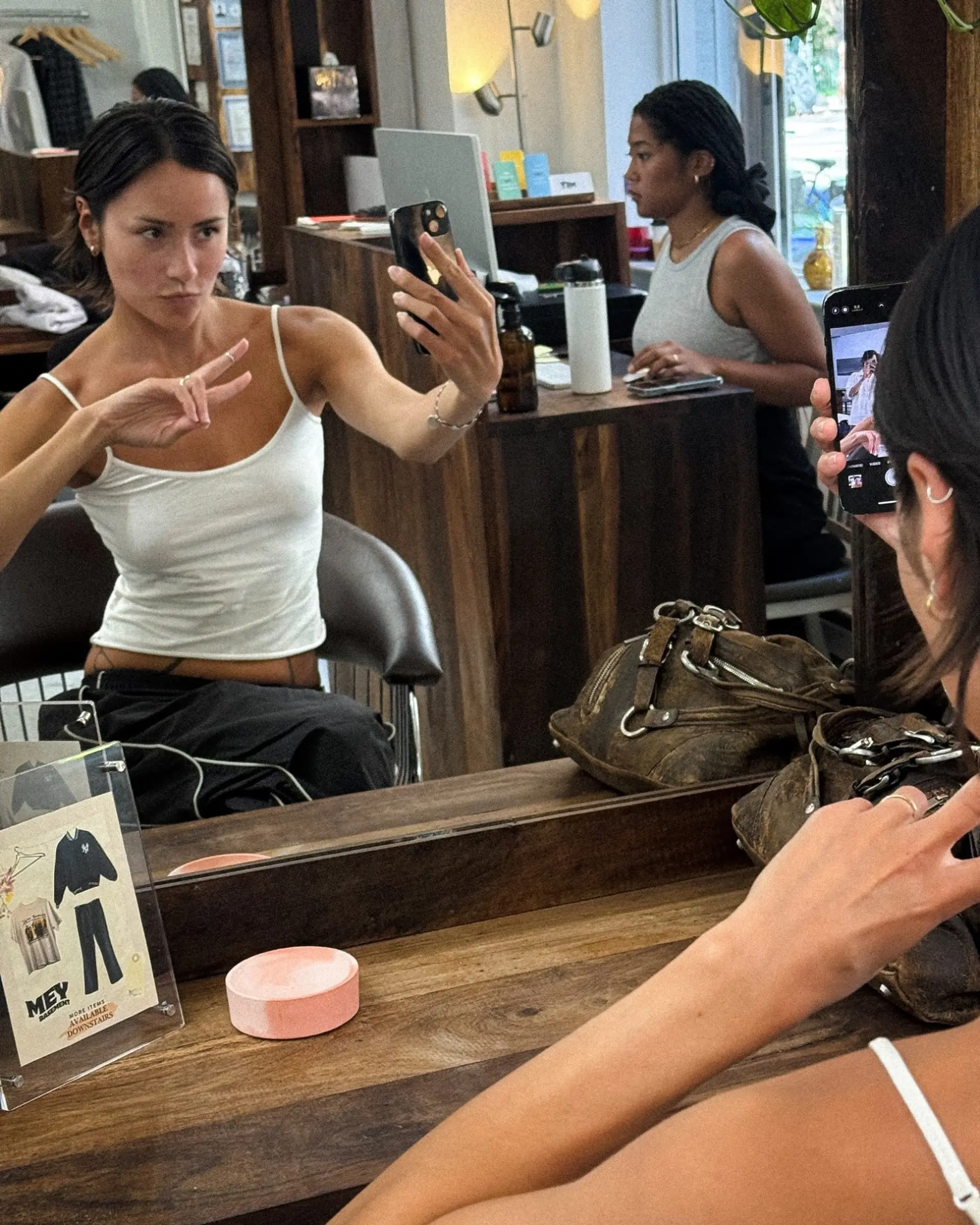 A choppy bob haircut that sits at chin length with textured ends and plenty of layers. 4