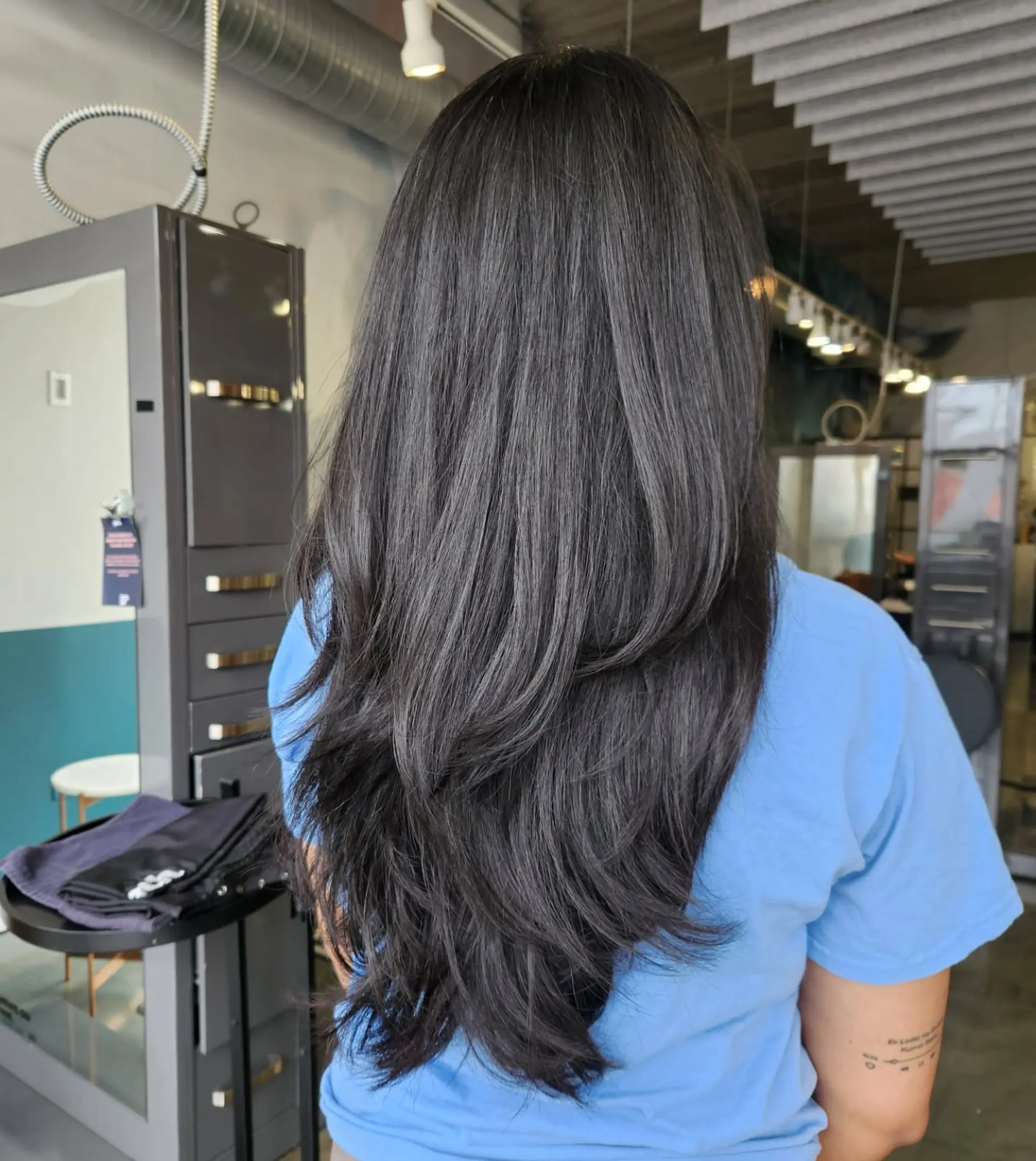 Long straight hair with layers. 2
