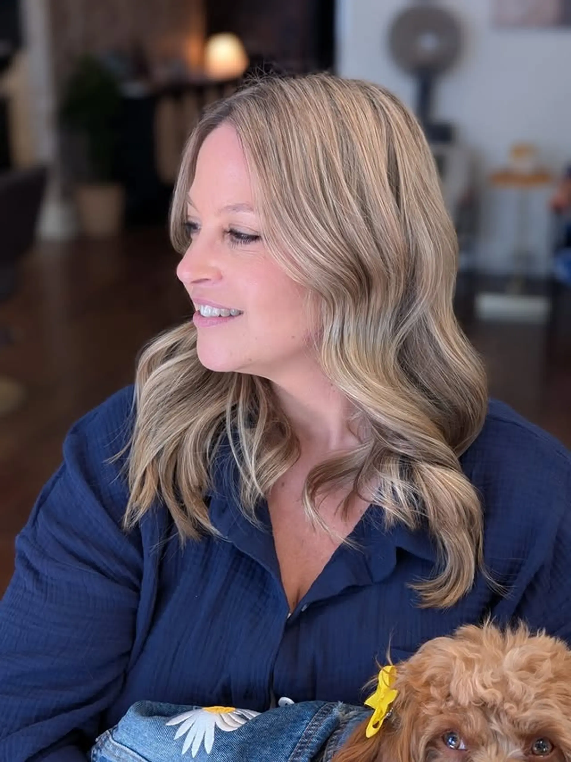 A gorgeous bronde balayage with perfectly styled beachy waves. 1