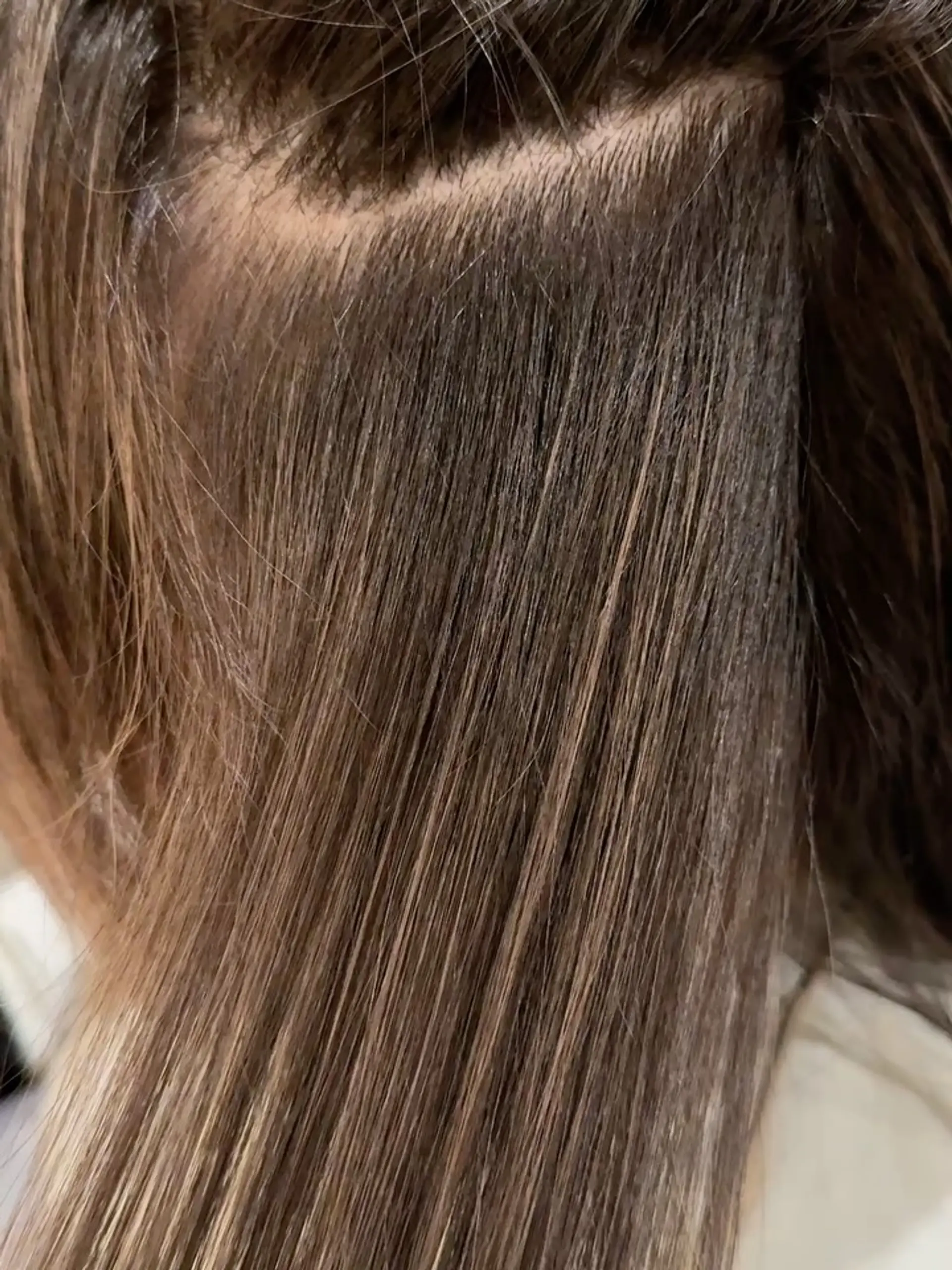 A seamless brunette root melt with natural-looking highlights. 1
