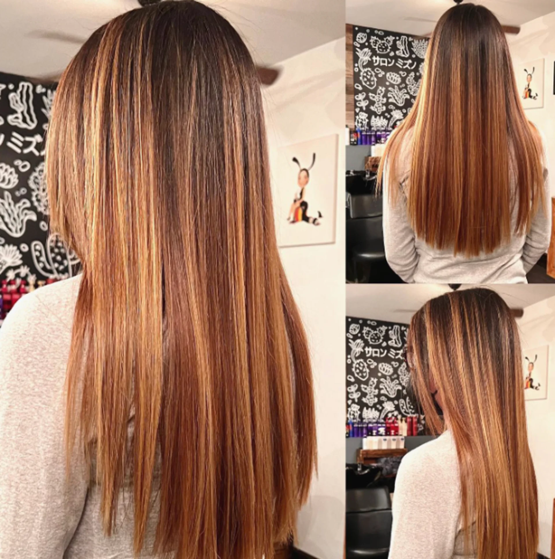 Beautiful wavy medium-length hair with copper blonde balayage highlights, perfect for Fall 2025. - Preview 2