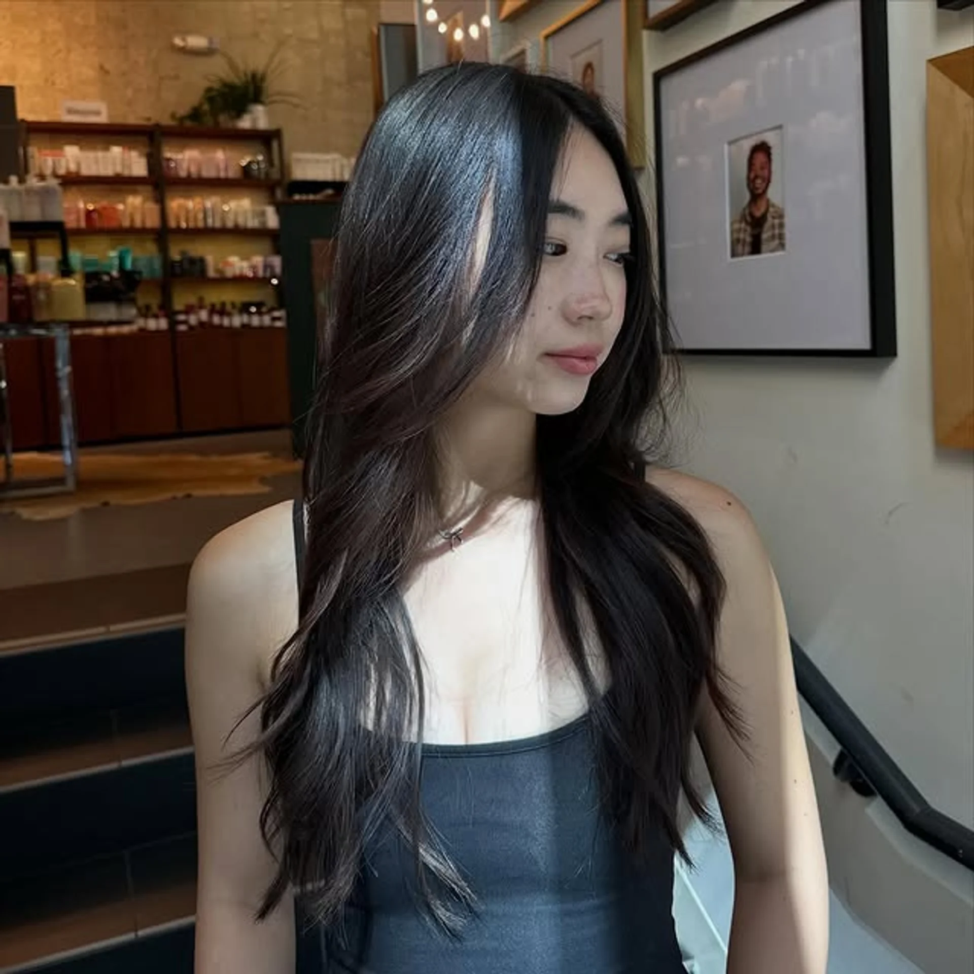 Long, dark, straight hair with subtle face-framing layers and a solid, full perimeter. - Preview 3