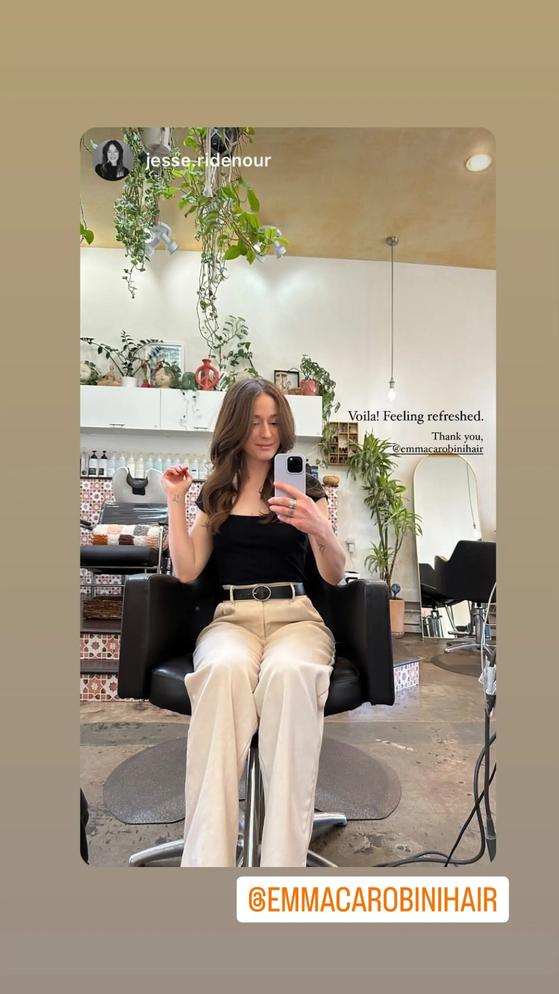 A wavy medium-length hairstyle featuring trendy curtain bangs and soft layers for added volume and movement. 1