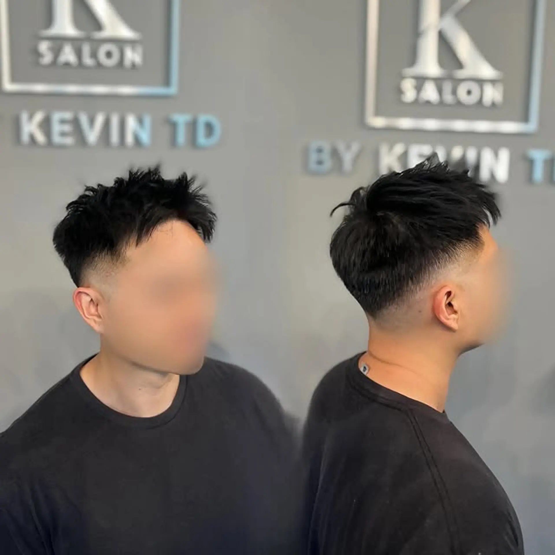 This hairstyle features a textured crop on top with a clean, skin fade on the sides and back. The hair is styled for a modern, edgy look. 1