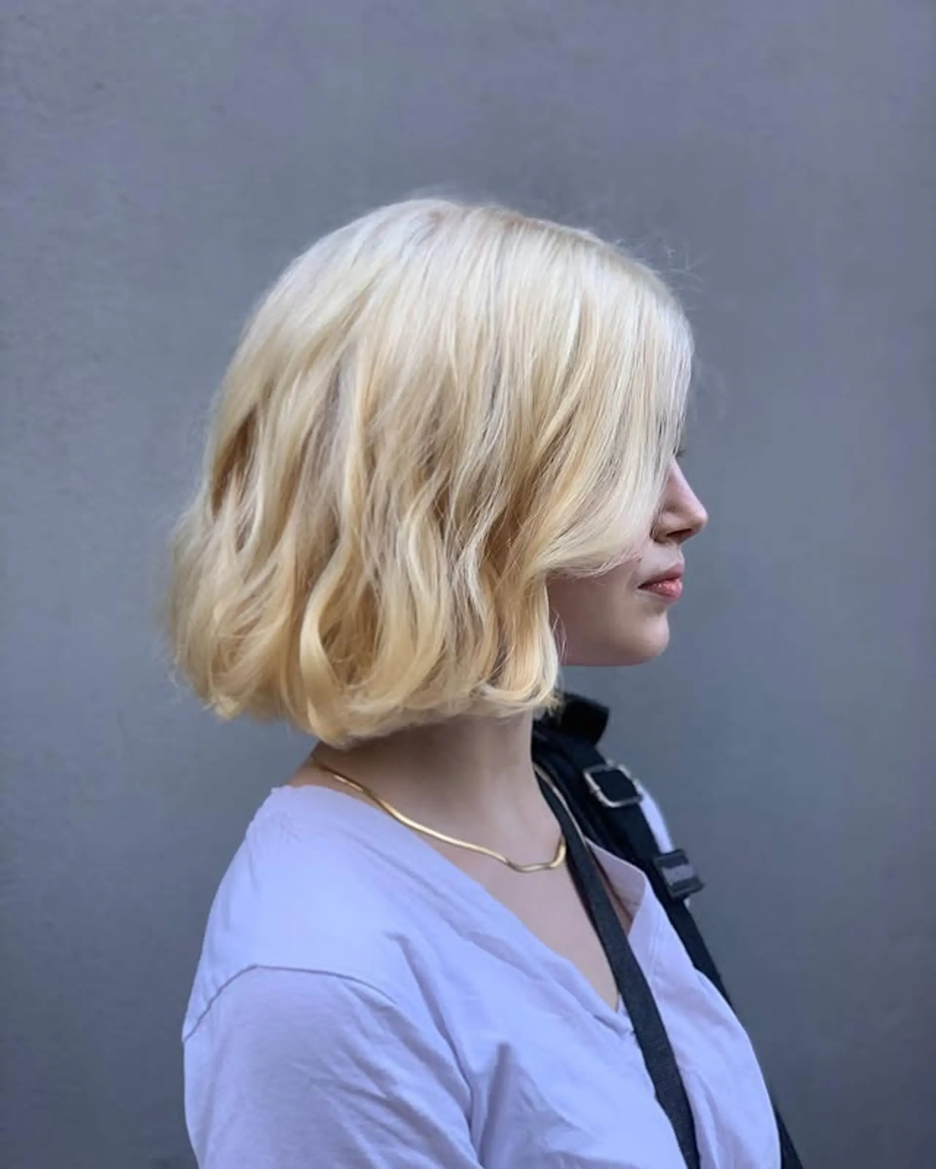 A wavy bob with soft, natural waves and face-framing layers. 1