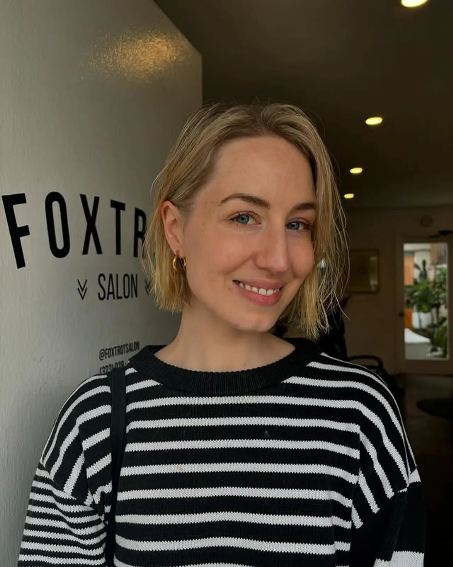 A short, textured blunt bob with a modern and stylish appeal. 1