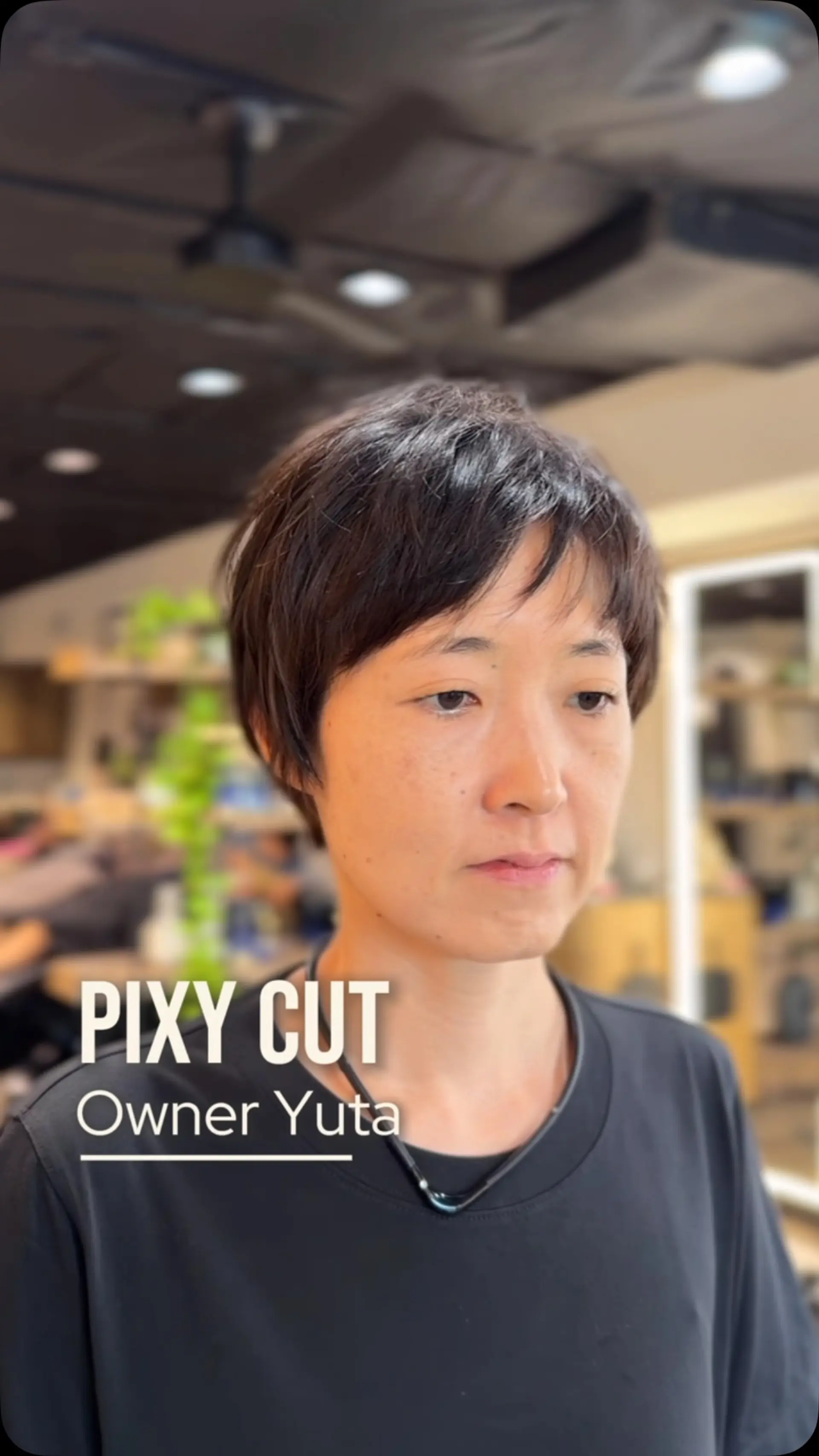 A soft, textured pixie cut with piecey fringe and tapered sides. 1