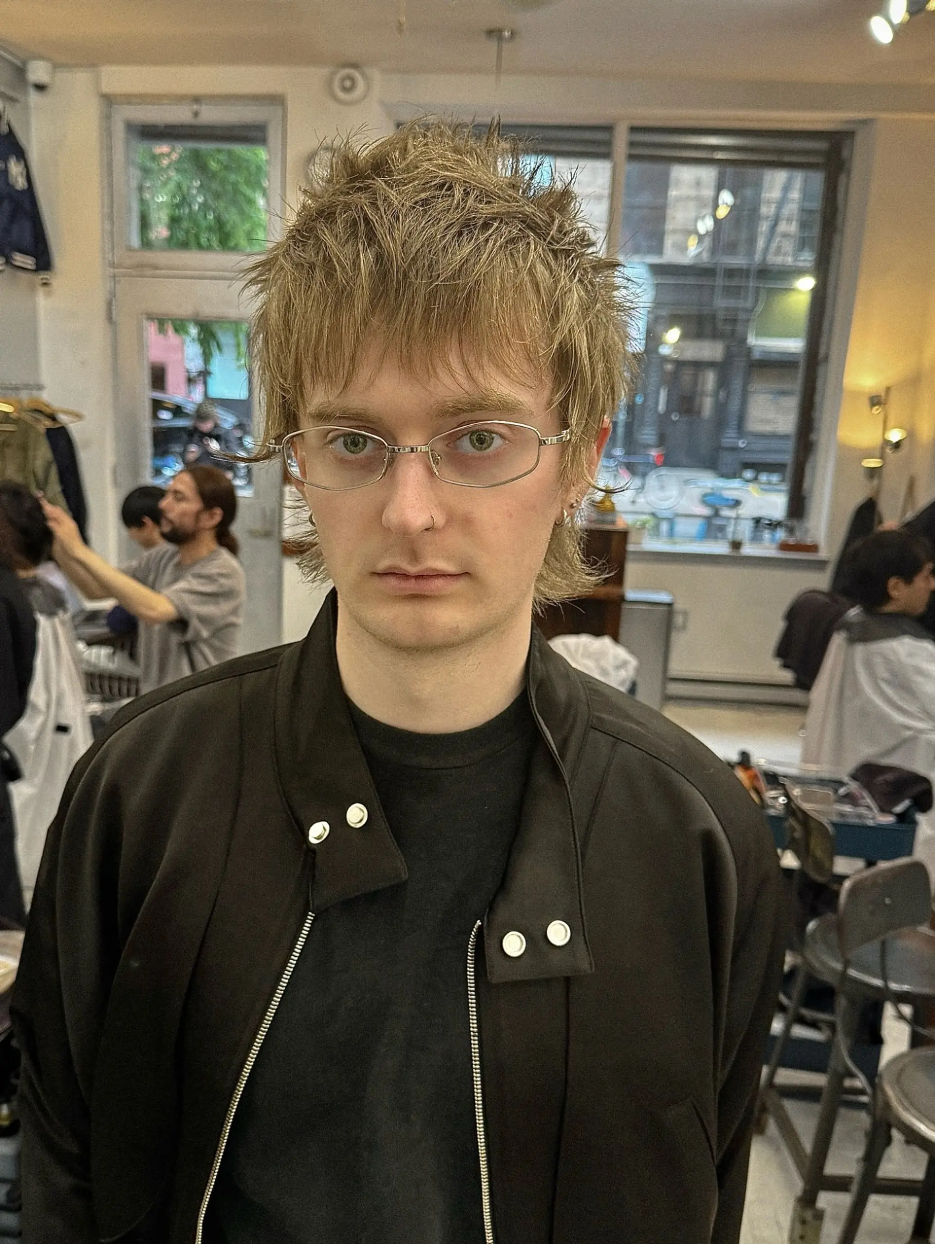 A shaggy, textured mullet with layered bangs. 1