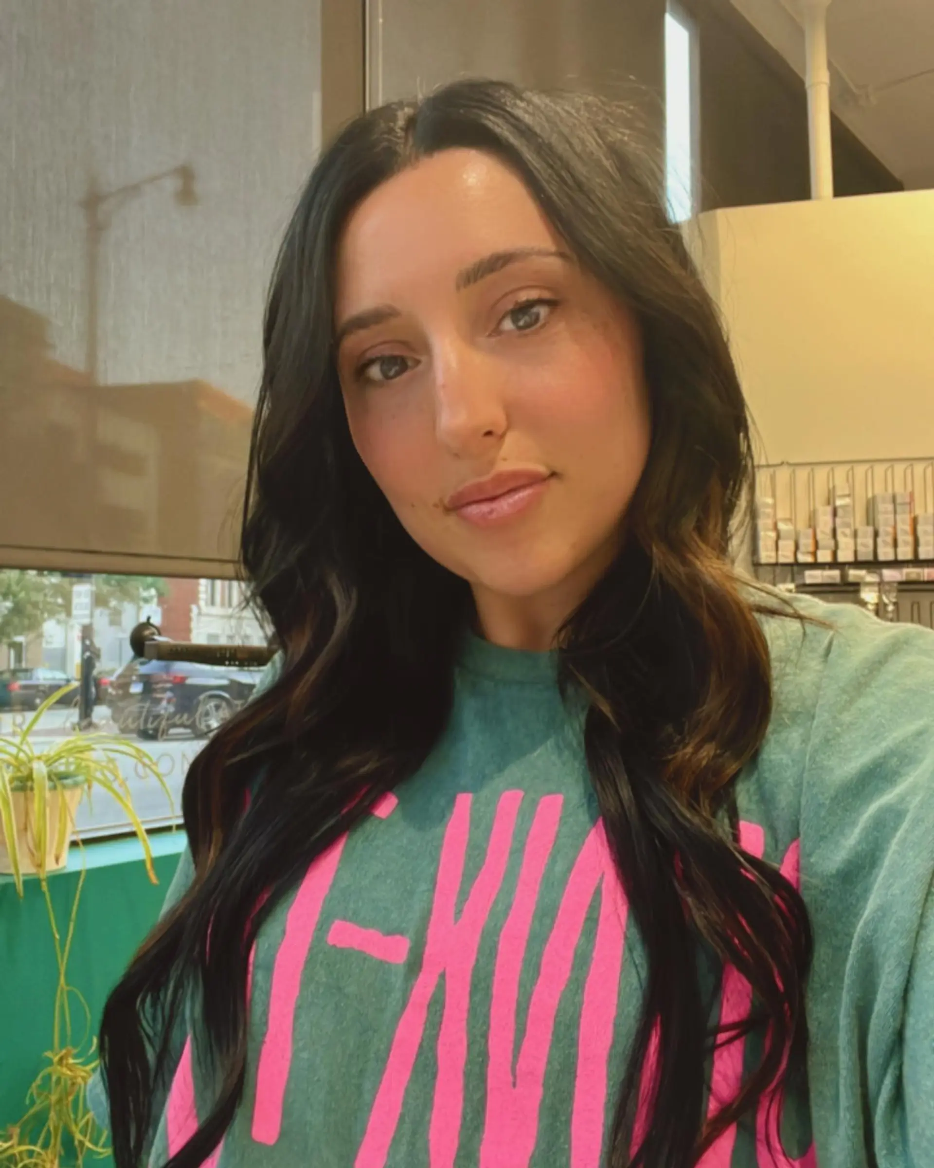 Long hair with soft, layered waves. 1