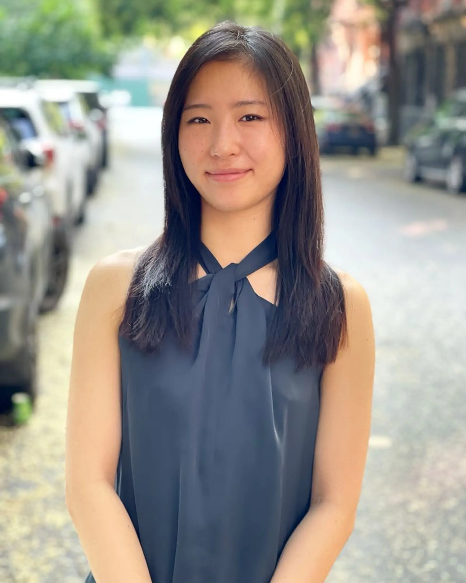 A classic long straight hairstyle with a sleek finish. 1