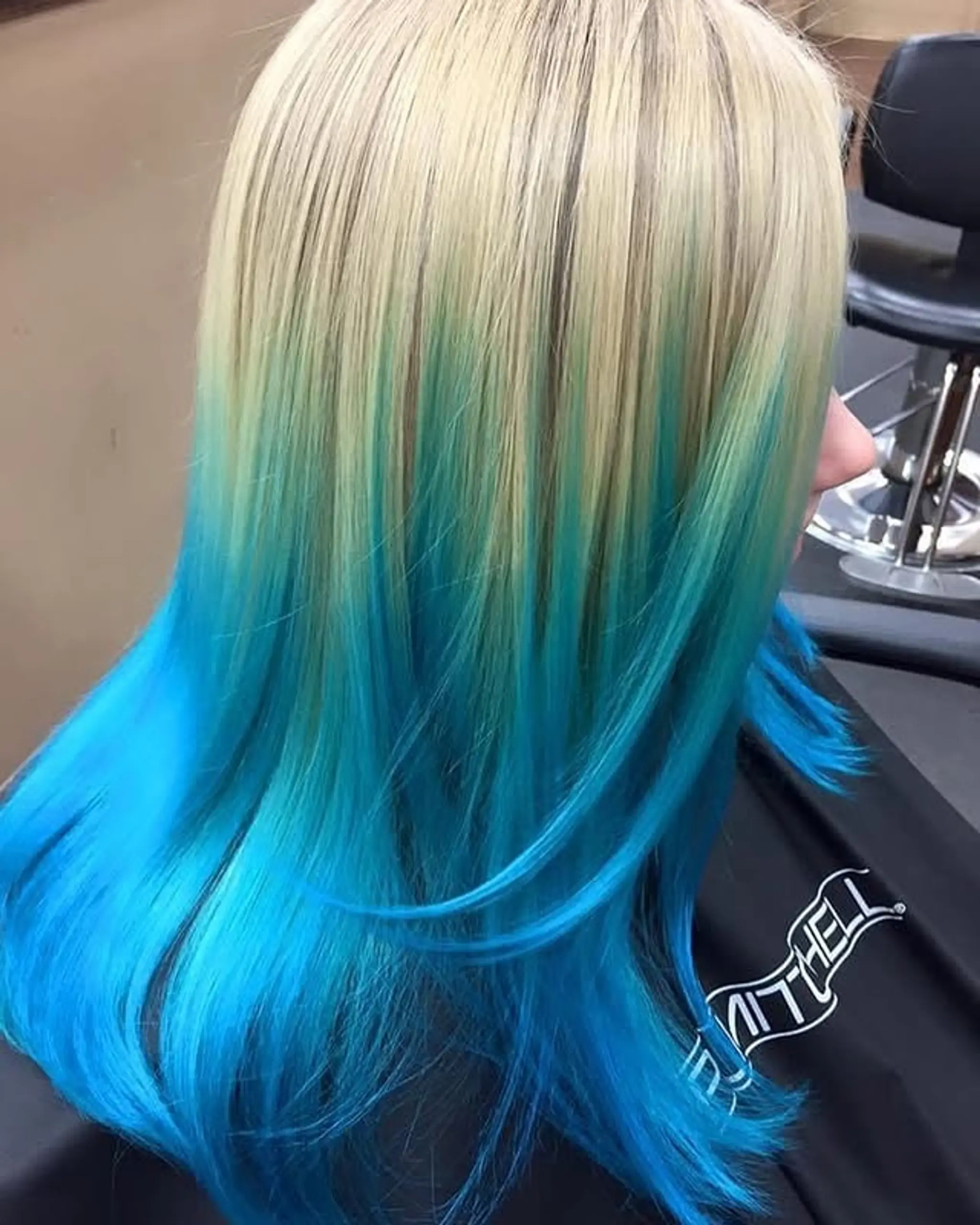 Ombre Blue And White Hair Blonde To Teal Ombre Straight Hair