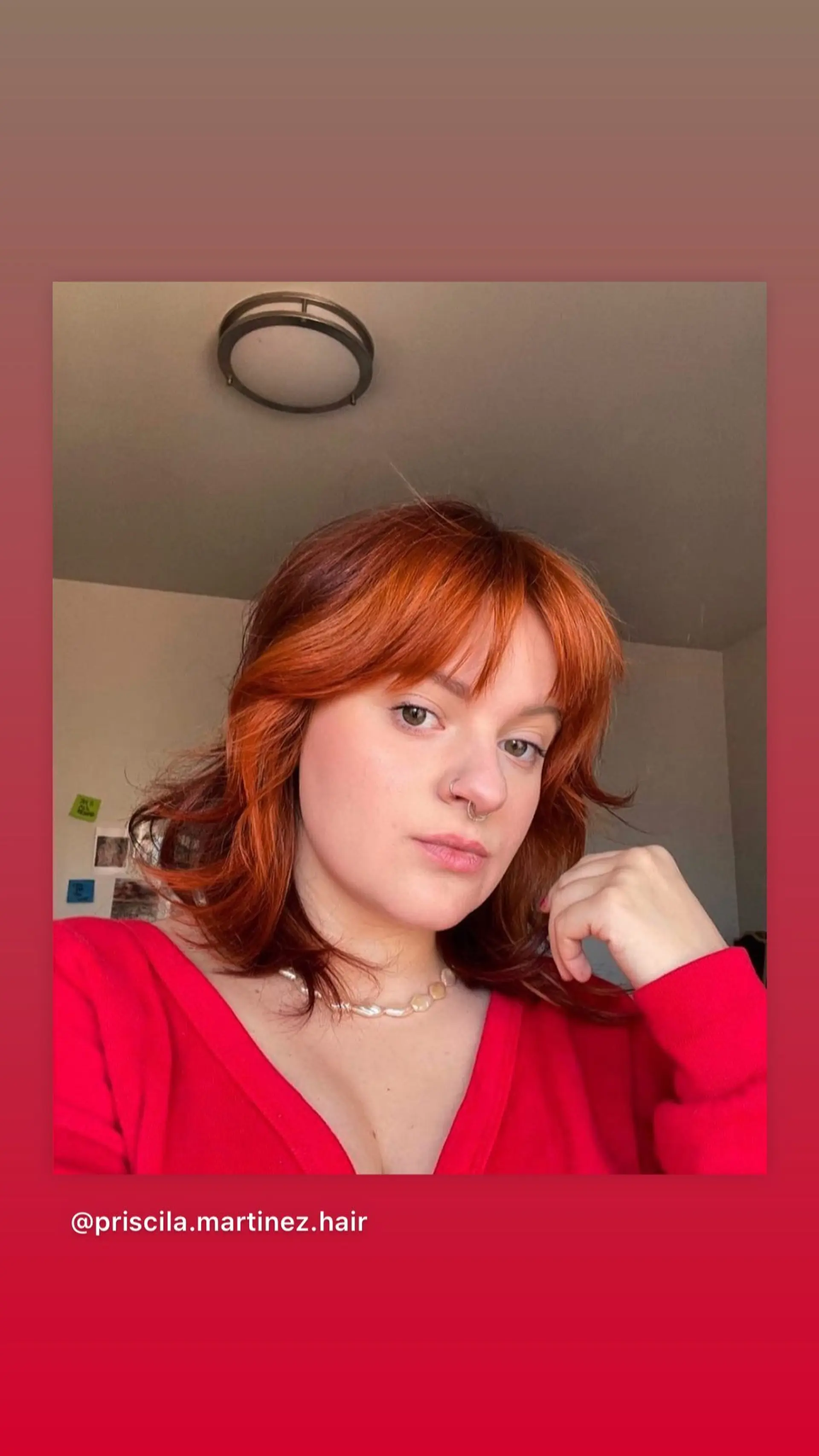 A modern shag haircut with choppy layers and a full fringe. 1