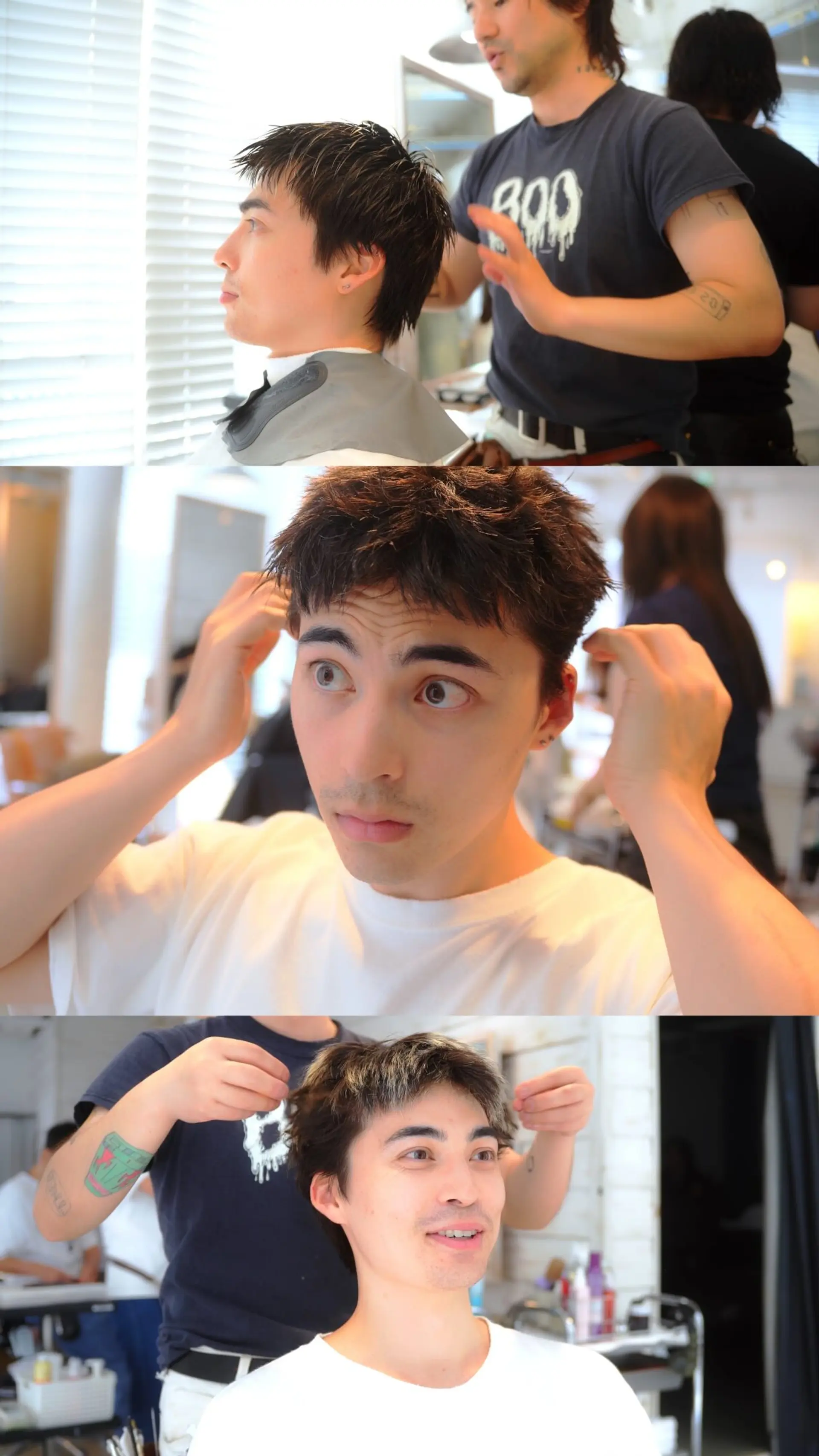 A textured spiky short haircut featuring choppy layers and piecey, tousled styling. 1