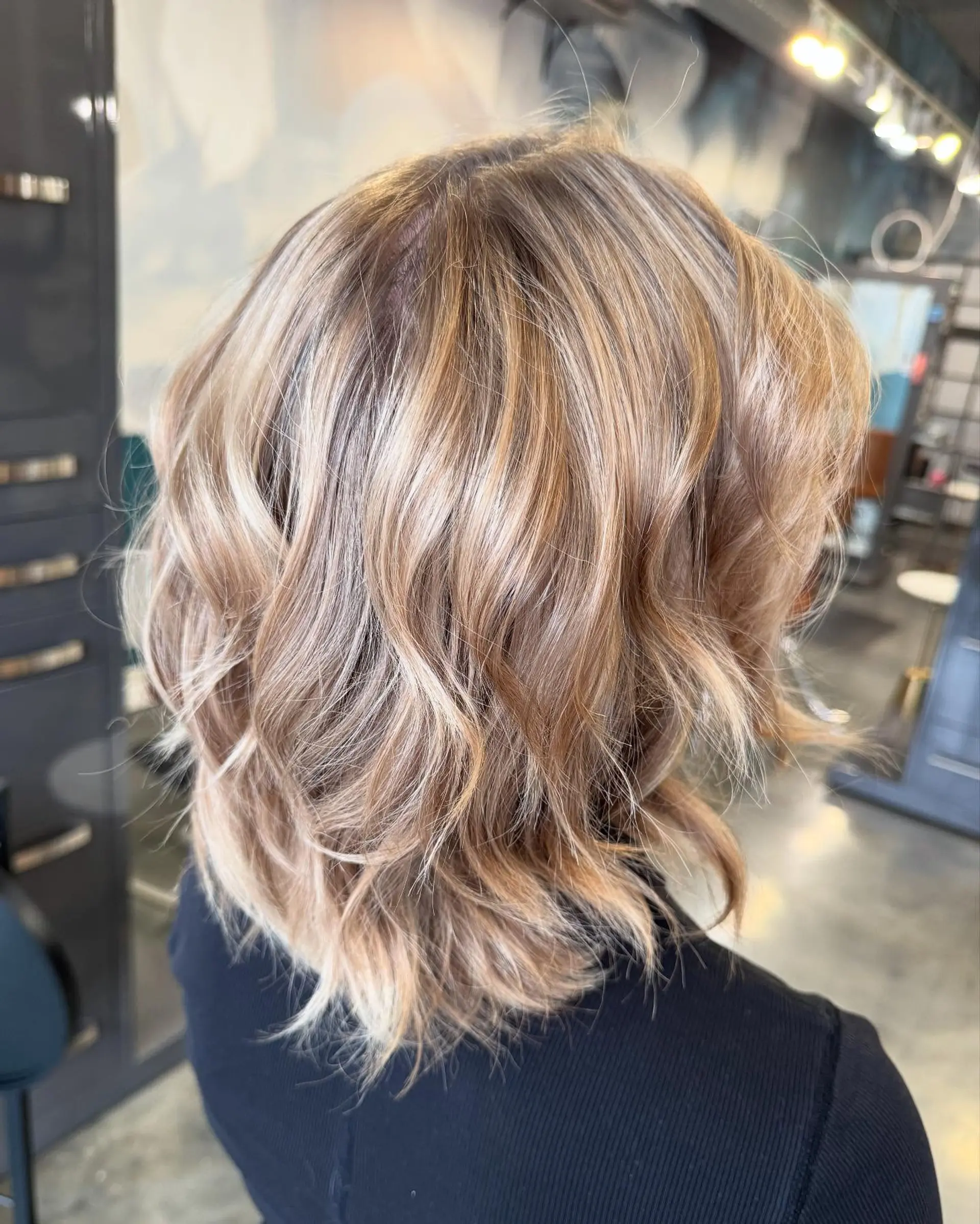 A textured, layered bob with beachy waves. 2